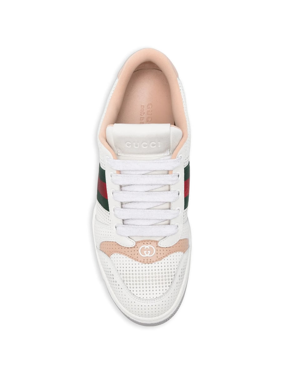 Gucci Gucci Leather Re-Web Sneakers, view 4