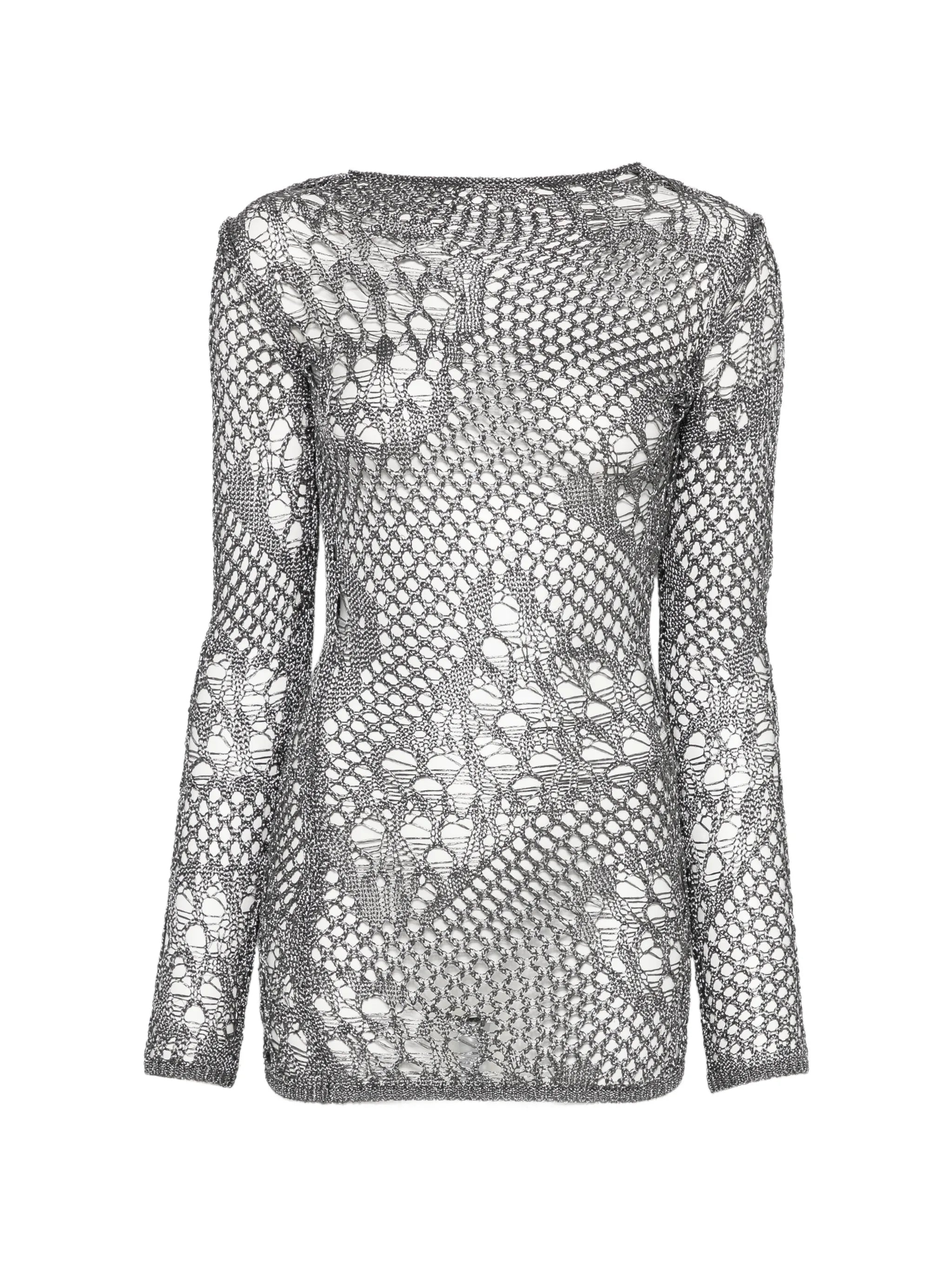 Dondup Dondup Open-knit Long-sleeve Mini Dress