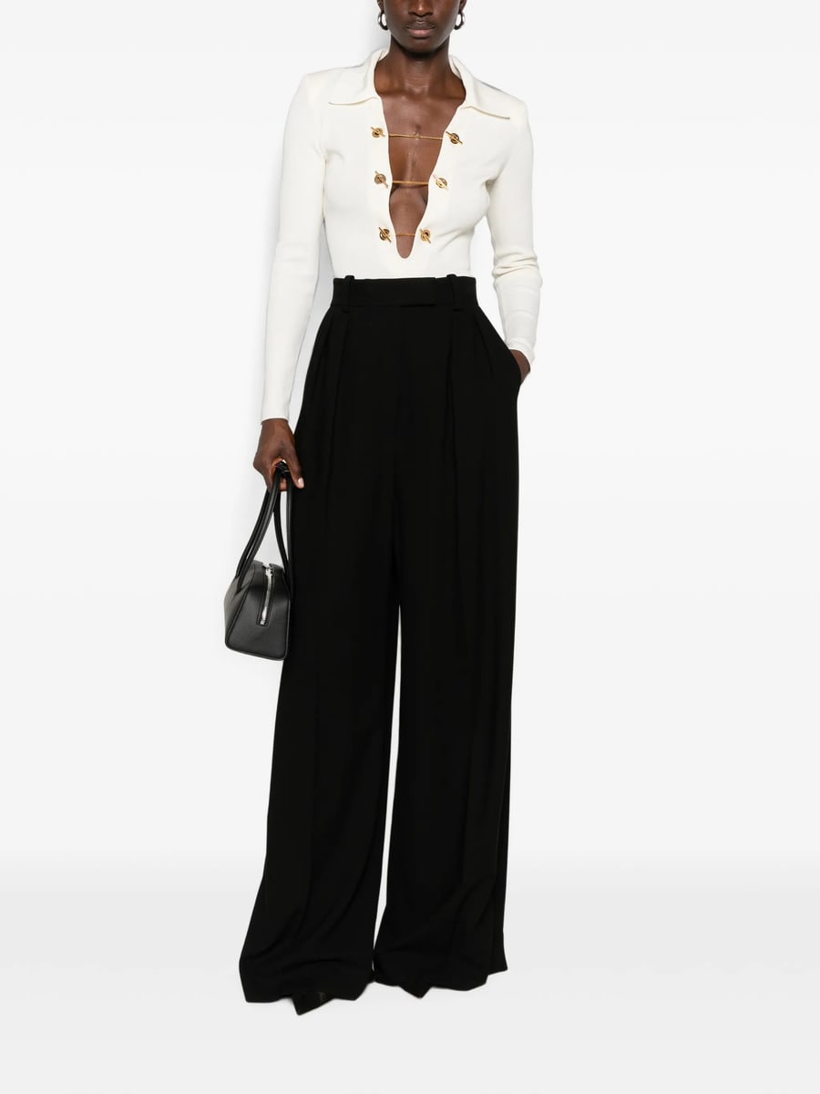 Elisabetta Franchi Elisabetta Franchi Toggle-chain Ribbed-knit Bodysuit, view 3