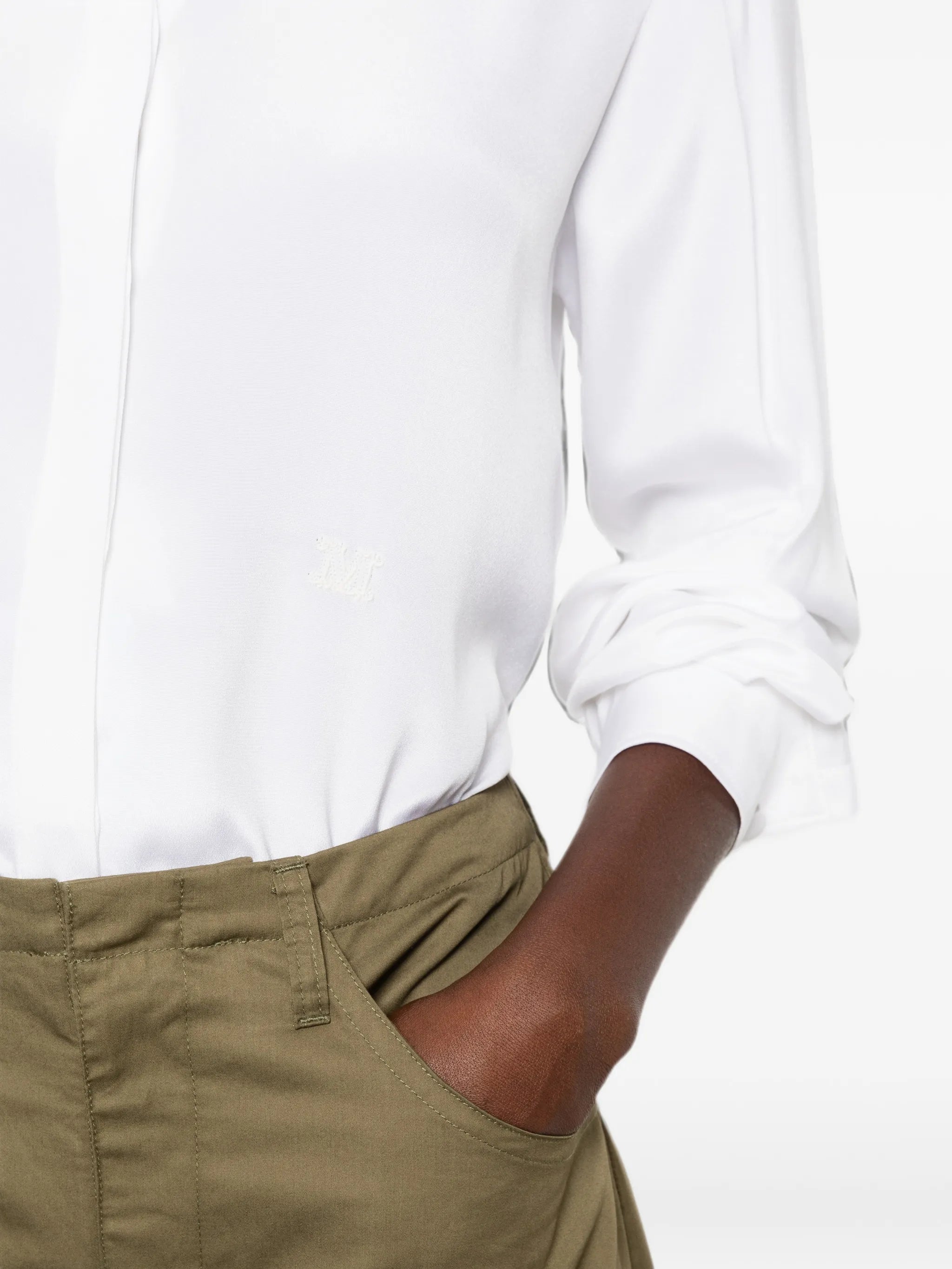 Max Mara Max Mara Concealed-button Silk Shirt, view 2