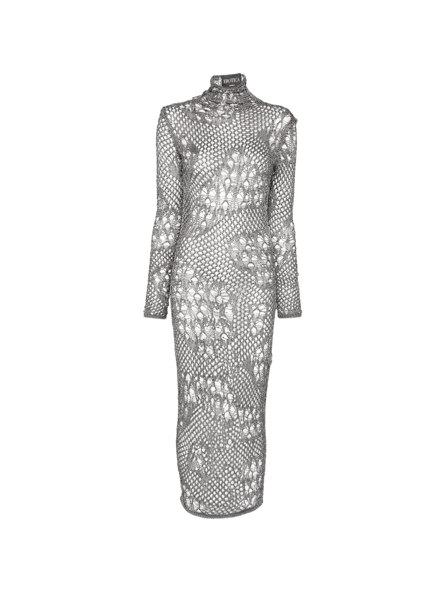 Dondup Dondup Open-knit Long-sleeved Midi Dress