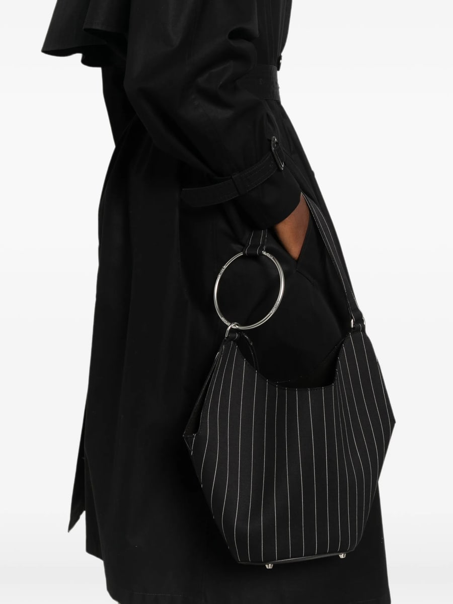Dondup Dondup Pinstripe-pattern Ring-handle Tote Bag, view 2