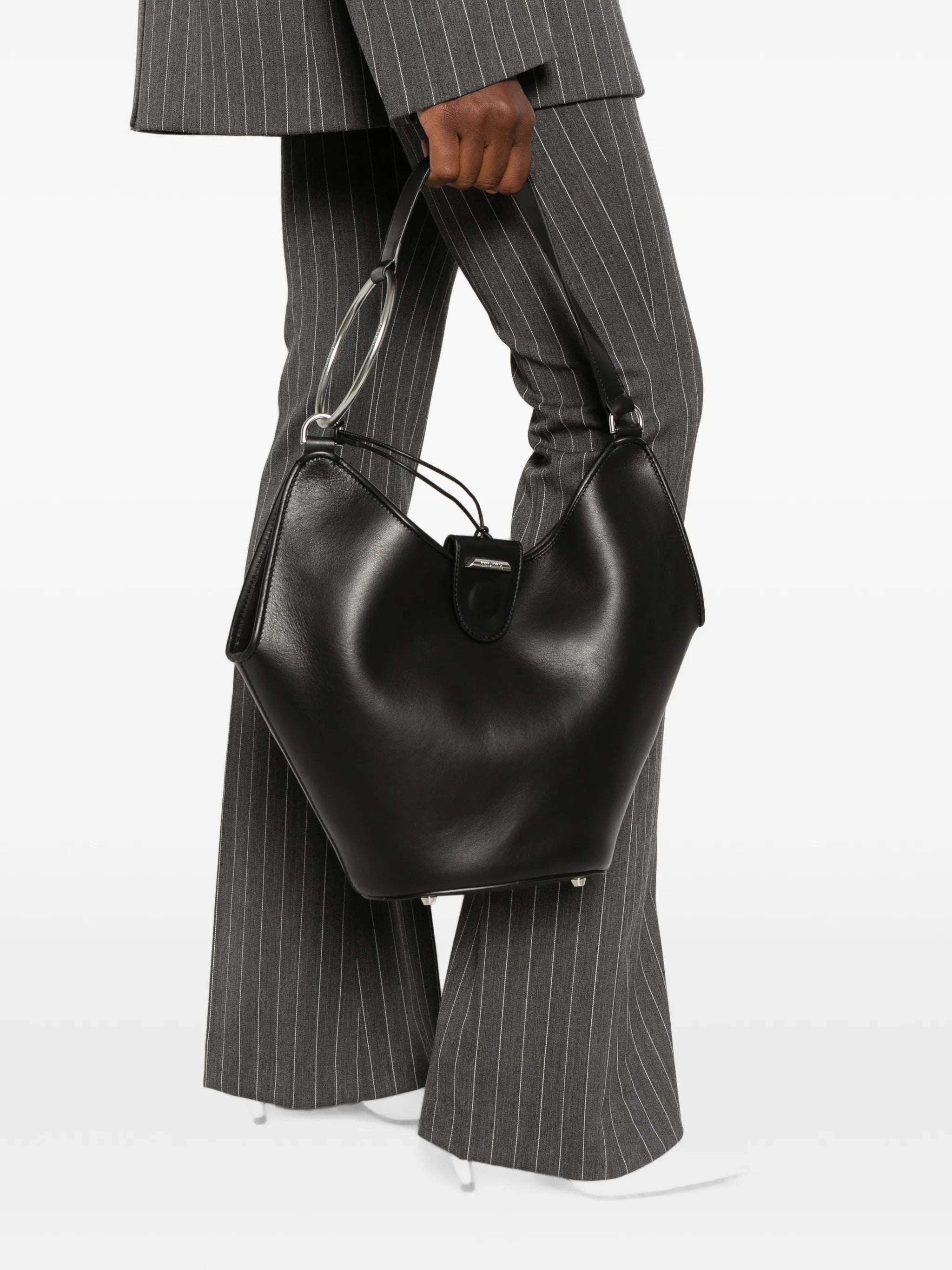 Dondup Dondup Ring-detail Leather Shoulder Bag, view 2