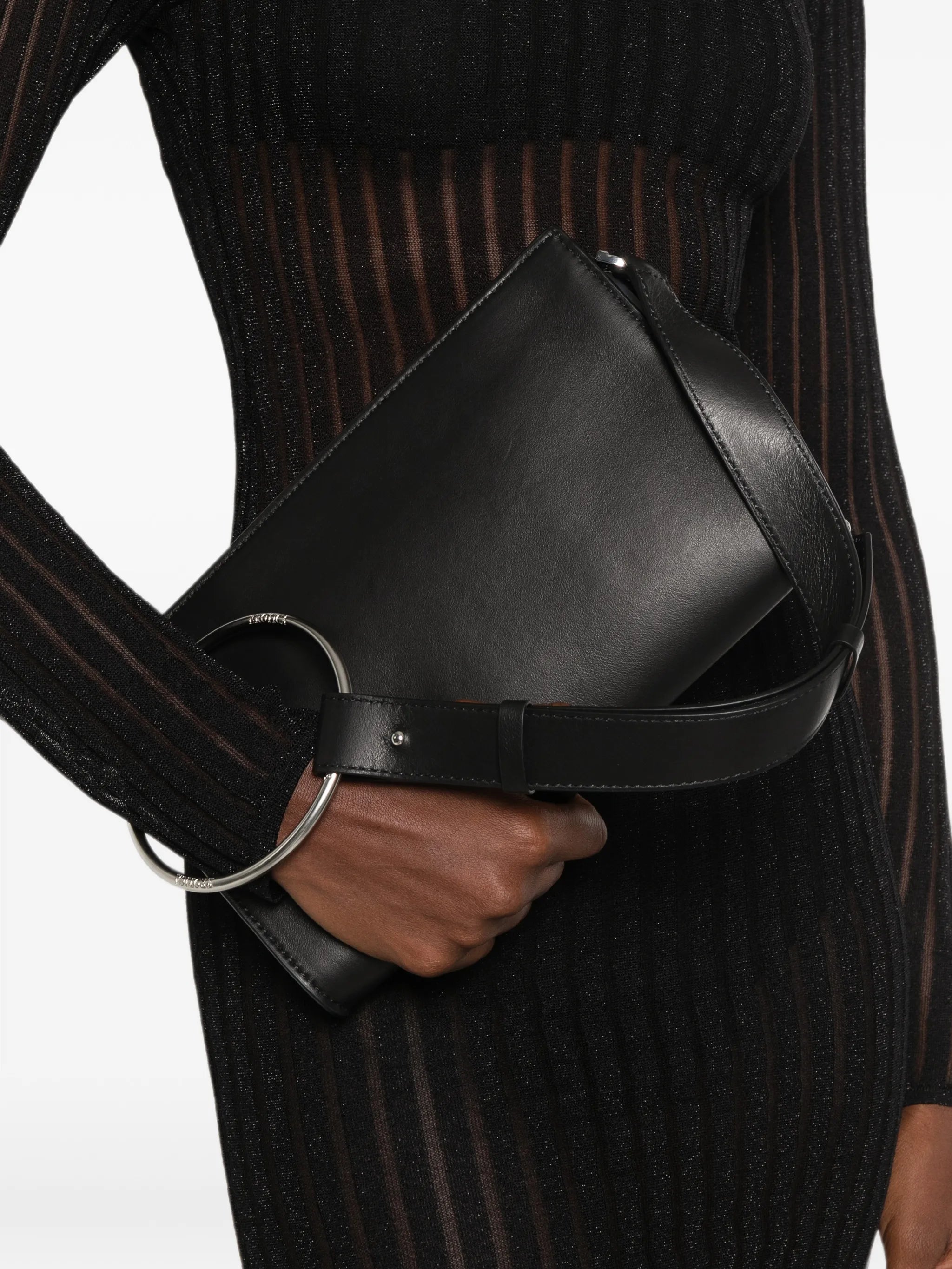 Dondup Dondup Ring-handle Leather Tote Bag, view 2