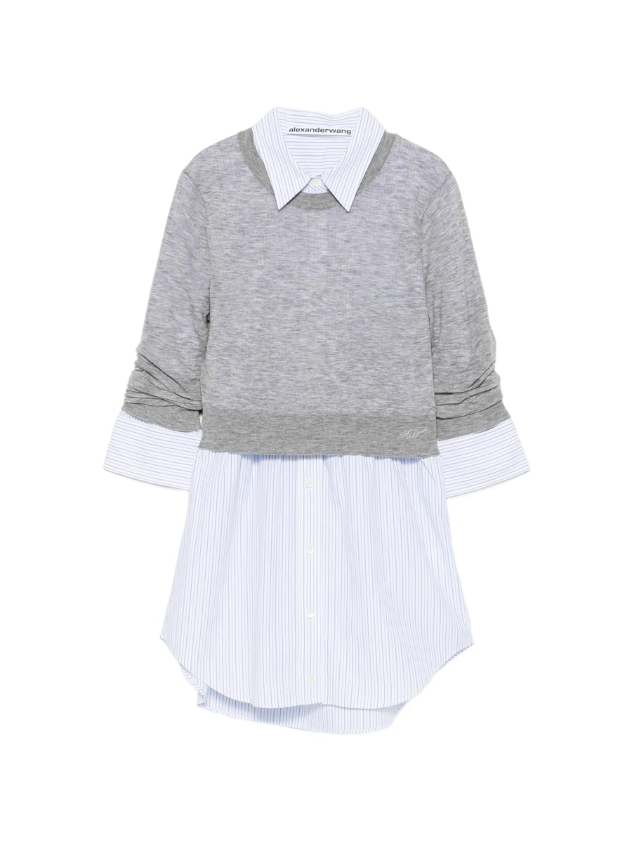 Alexander Wang Alexander Wang Layered-design Logo-embroidered Sweater