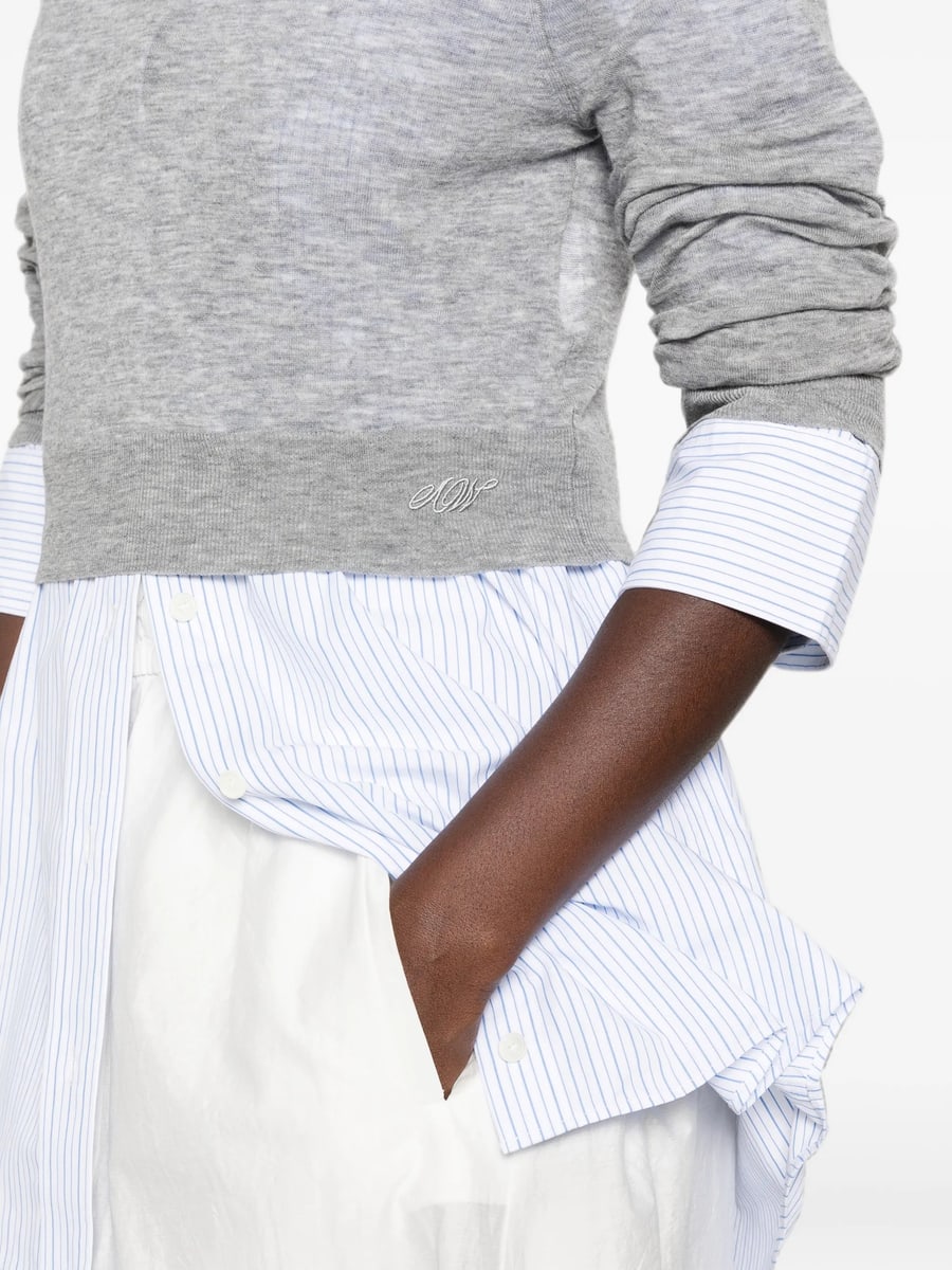 Alexander Wang Alexander Wang Layered-design Logo-embroidered Sweater, view 3