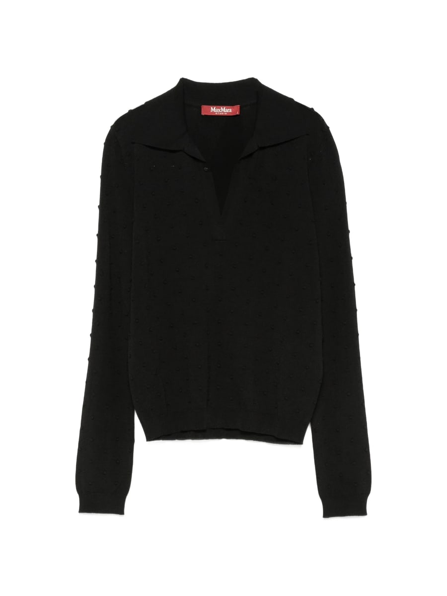 Max Mara Studio Max Mara Studio Bobble-knit Polo Sweater