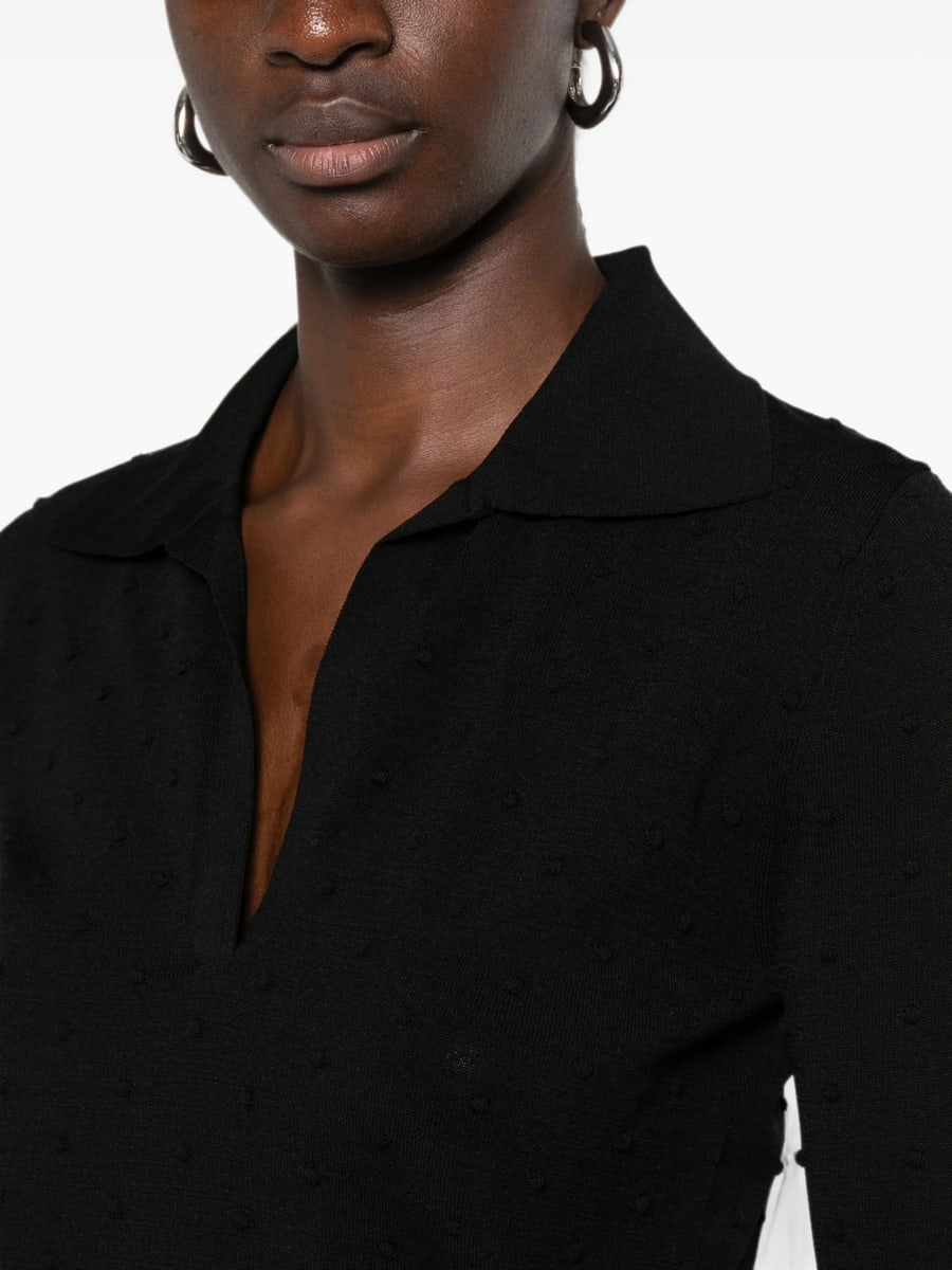 Max Mara Studio Max Mara Studio Bobble-knit Polo Sweater, view 3
