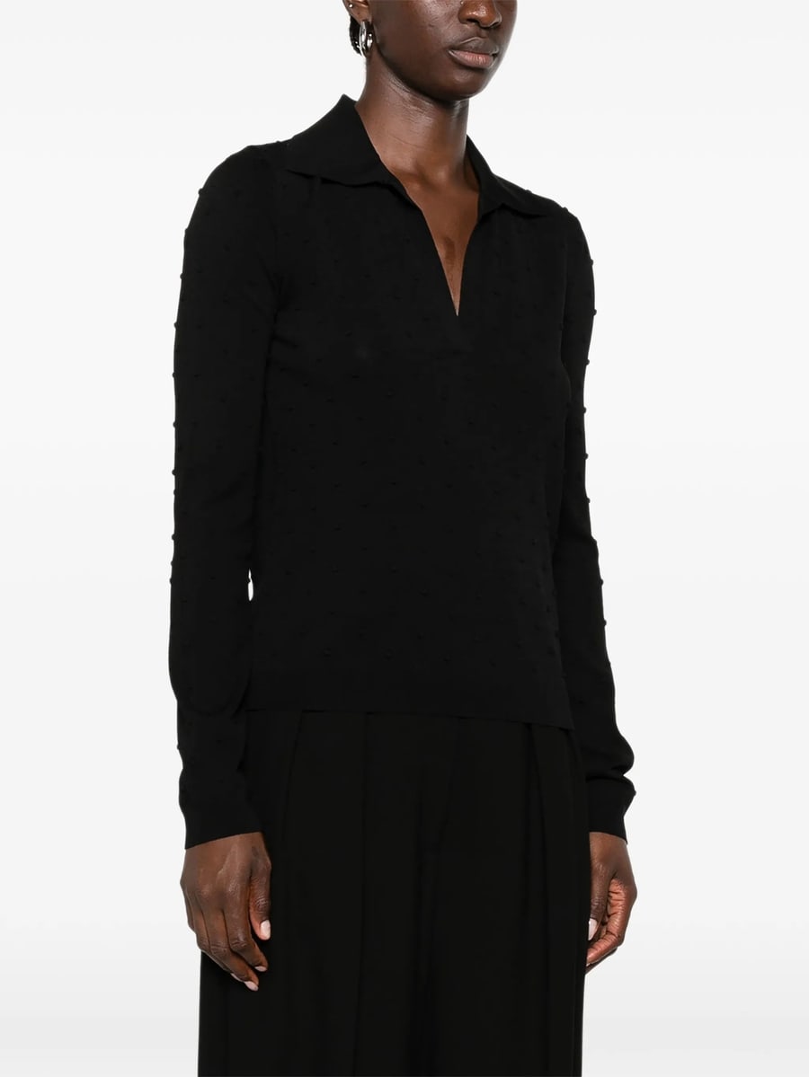 Max Mara Studio Max Mara Studio Bobble-knit Polo Sweater, view 5