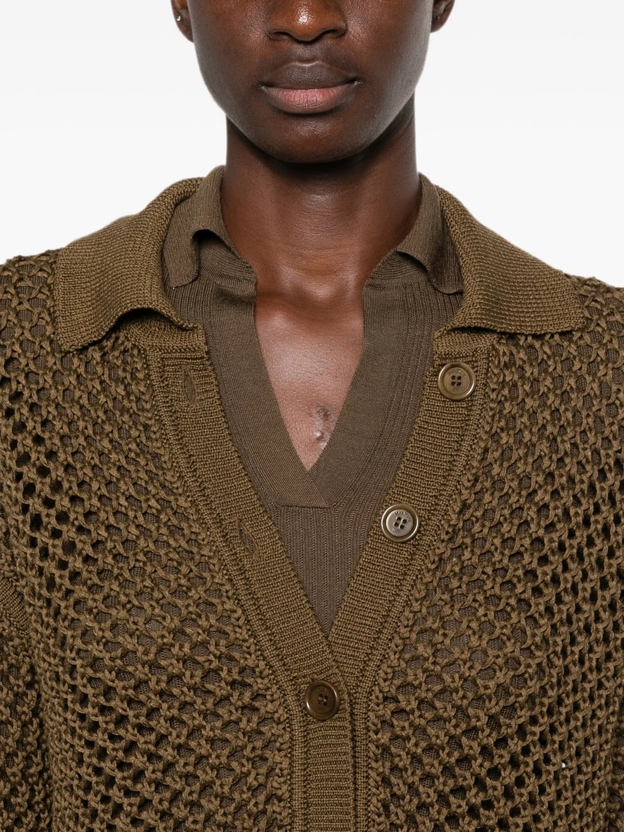 Max Mara Max Mara Open-knit Button-up Cardigan, view 2