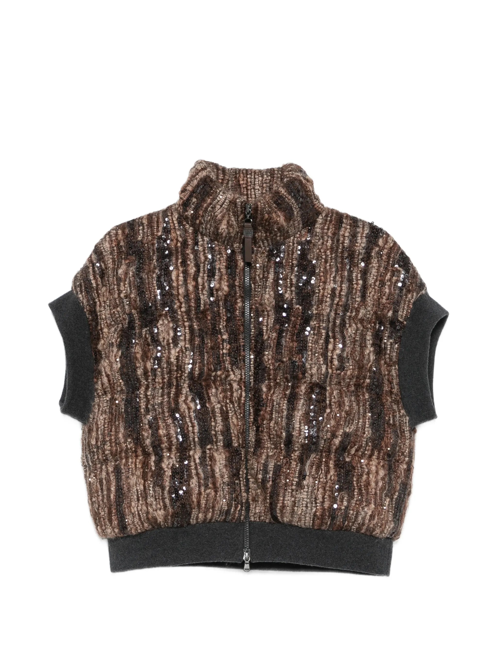 Brunello Cucinelli Brunello Cucinelli Sequin-embellished Sleeveless Gilet