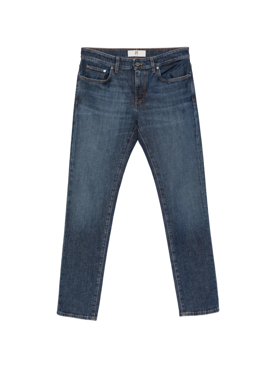 Pt01 Denim Pt01 Denim Faded-effect Logo-patch Jeans