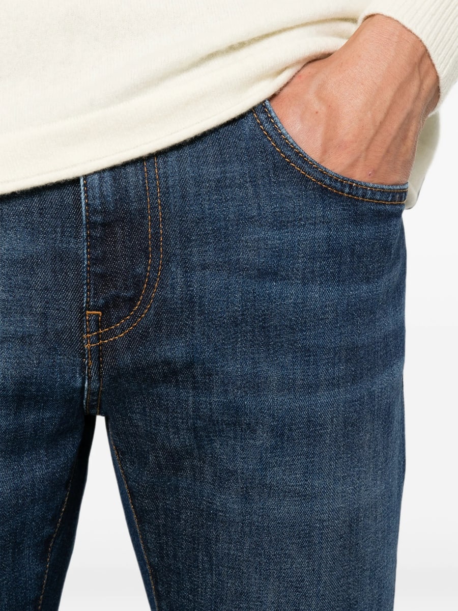 Pt01 Denim Pt01 Denim Faded-effect Logo-patch Jeans, view 5