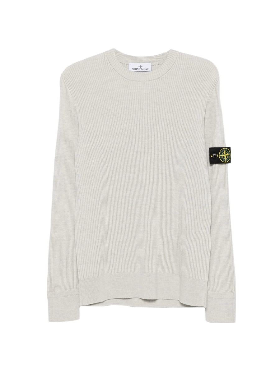Stone Island Stone Island Logo-patch Ribbed-knit Sweater