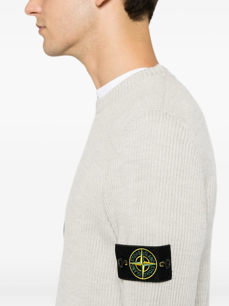 Stone Island Stone Island Logo-patch Ribbed-knit Sweater, view 3