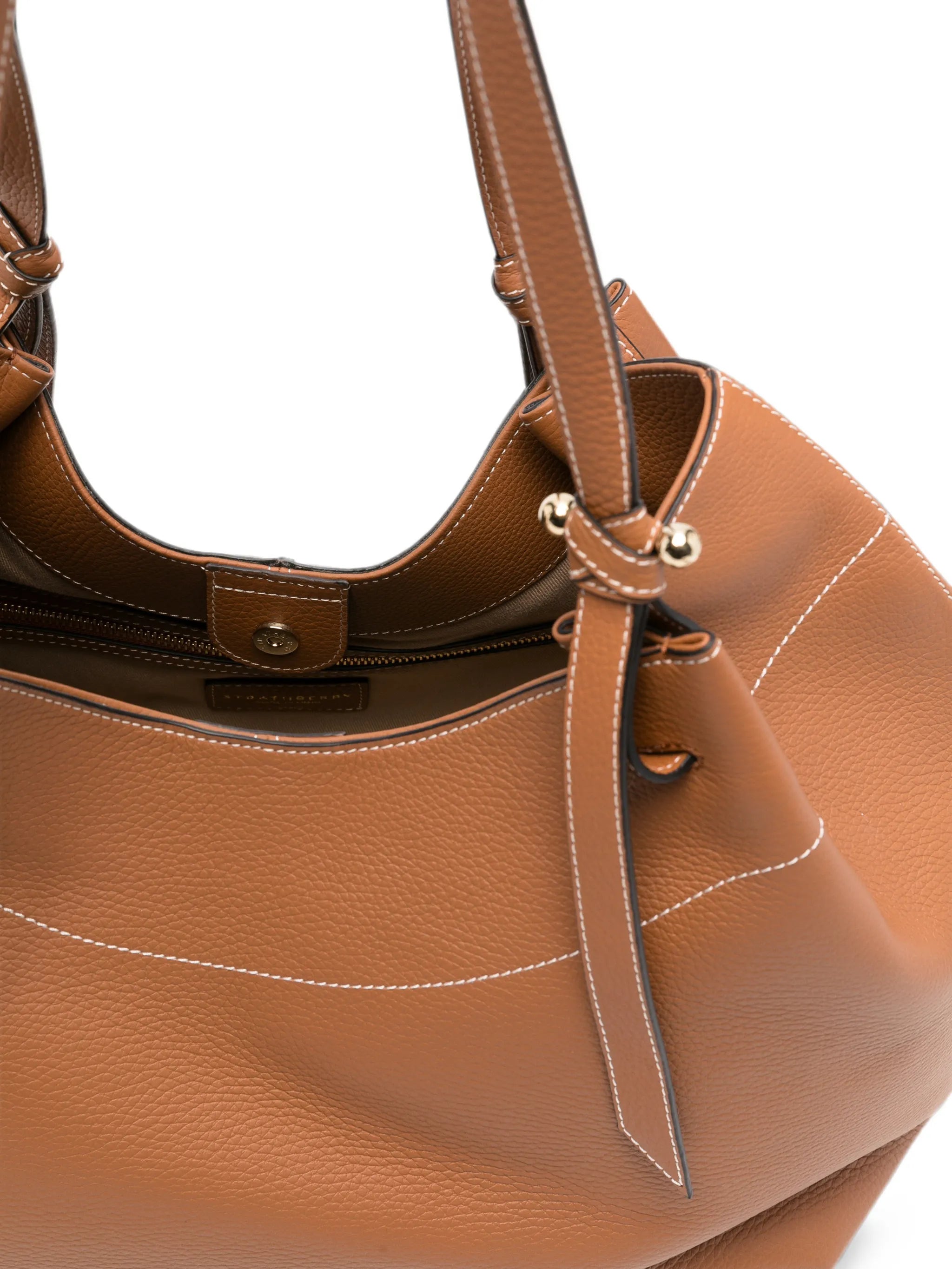 Strathberry Strathberry Barra Contrast-stitch Leather Shoulder Bag, view 2