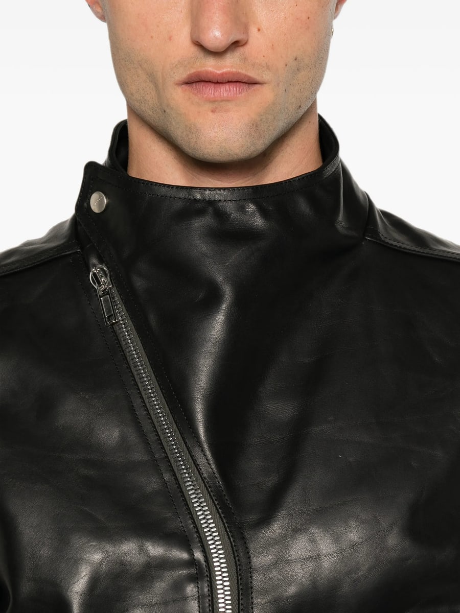 Rick Owens Rick Owens Release Asymmetric-zip Leather Jacket, view 5