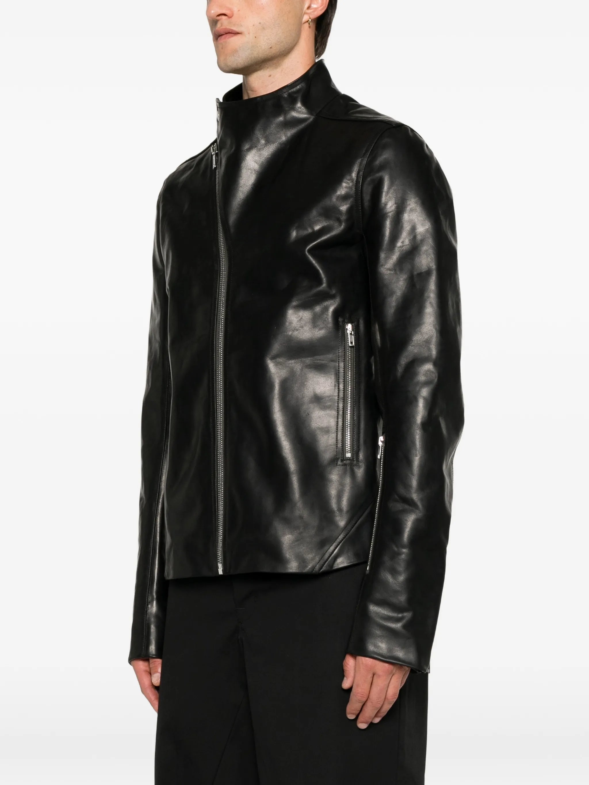 Rick Owens Rick Owens Release Asymmetric-zip Leather Jacket, view 2