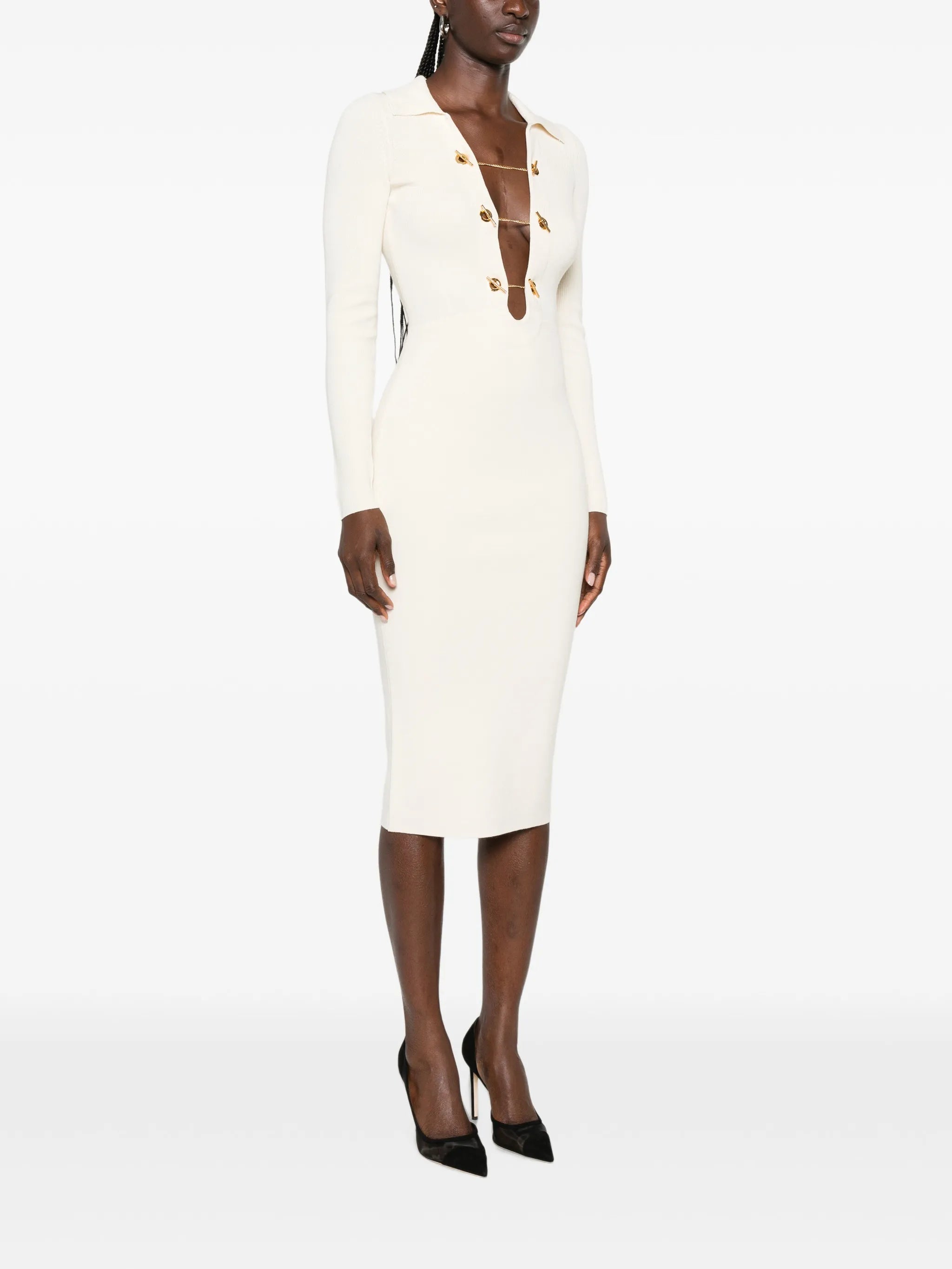 Elisabetta Franchi Elisabetta Franchi Knit Dress With Jewel Chains, view 2