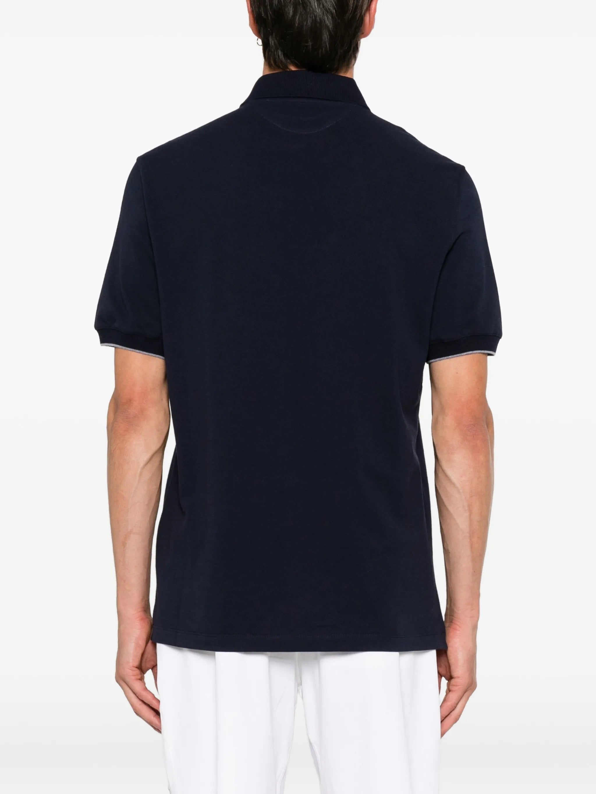 Brunello Cucinelli Brunello Cucinelli Logo-embroidered Cotton Polo Shirt, view 2