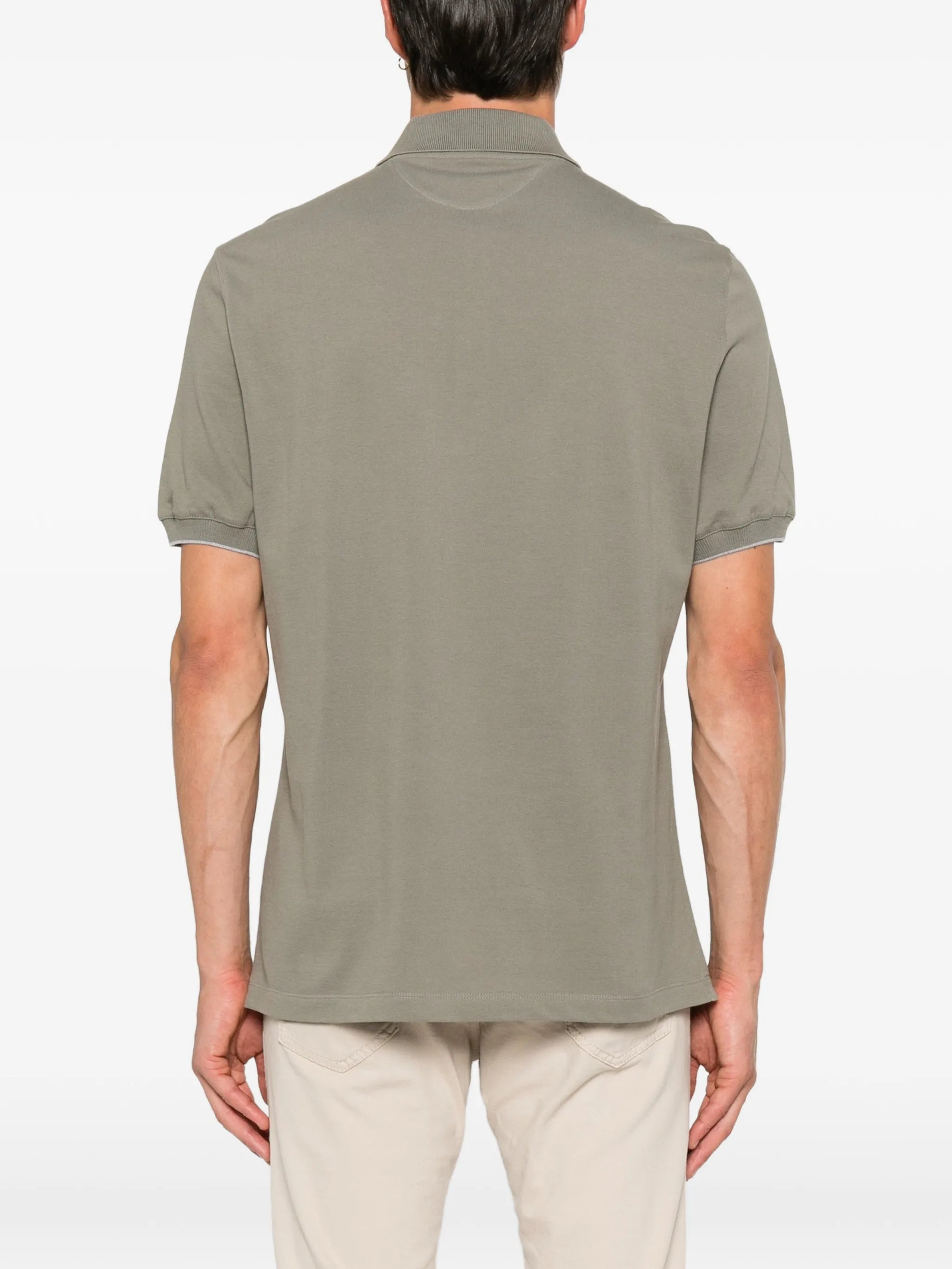 Brunello Cucinelli Brunello Cucinelli Logo-embroidered Cotton Polo Shirt, view 2