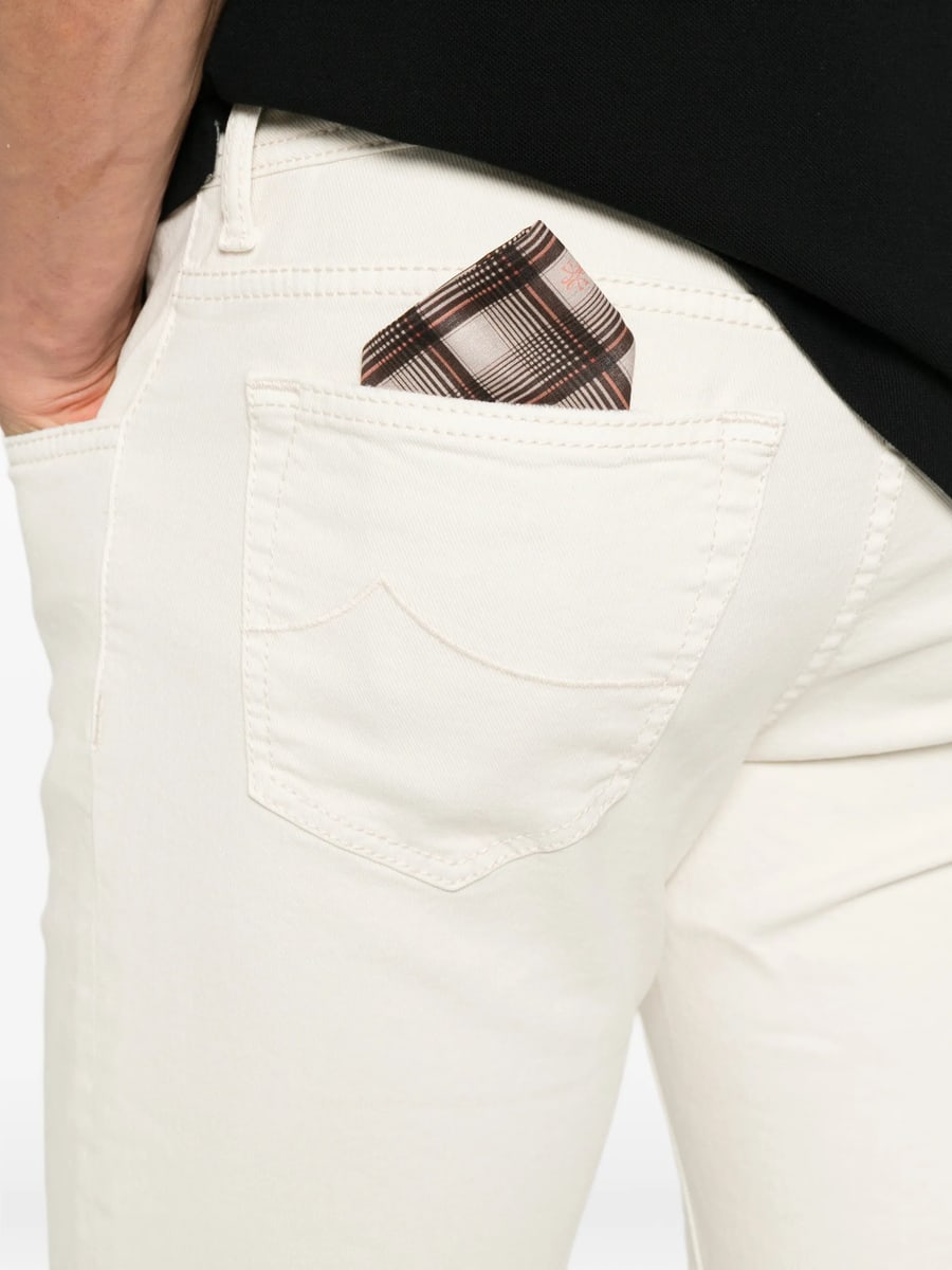 Jacob Cohën Jacob Cohën Bard Logo-patch Cotton Trousers, view 4