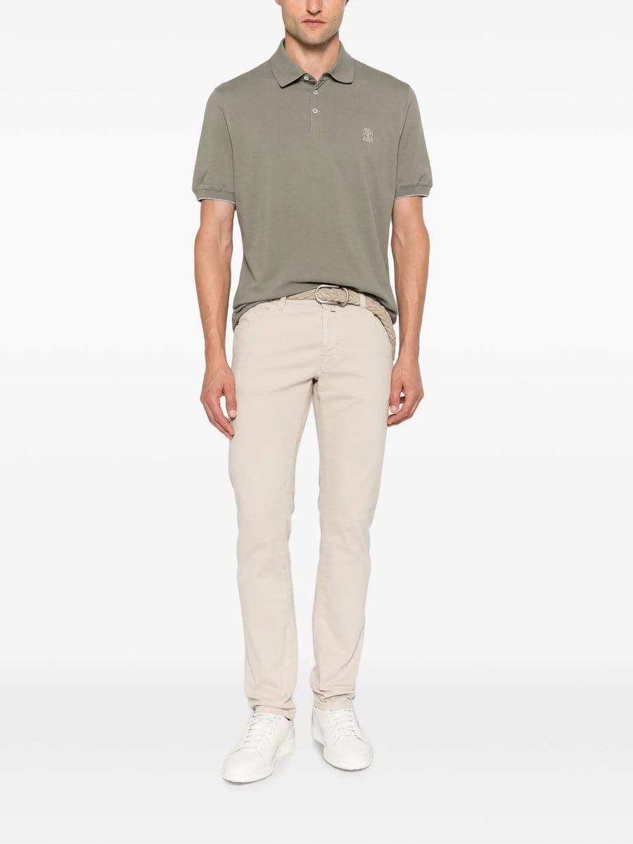 Jacob Cohën Jacob Cohën Nick Logo-patch Slim-fit Cotton Trousers, view 3