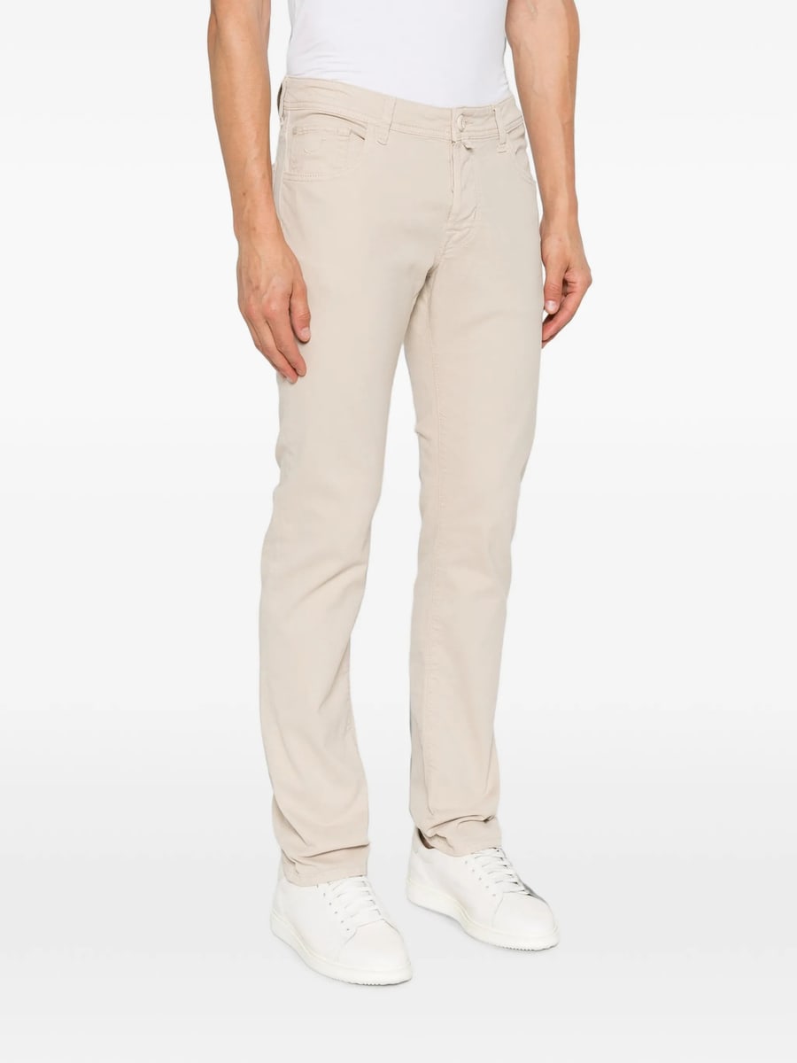 Jacob Cohën Jacob Cohën Nick Logo-patch Slim-fit Cotton Trousers, view 4