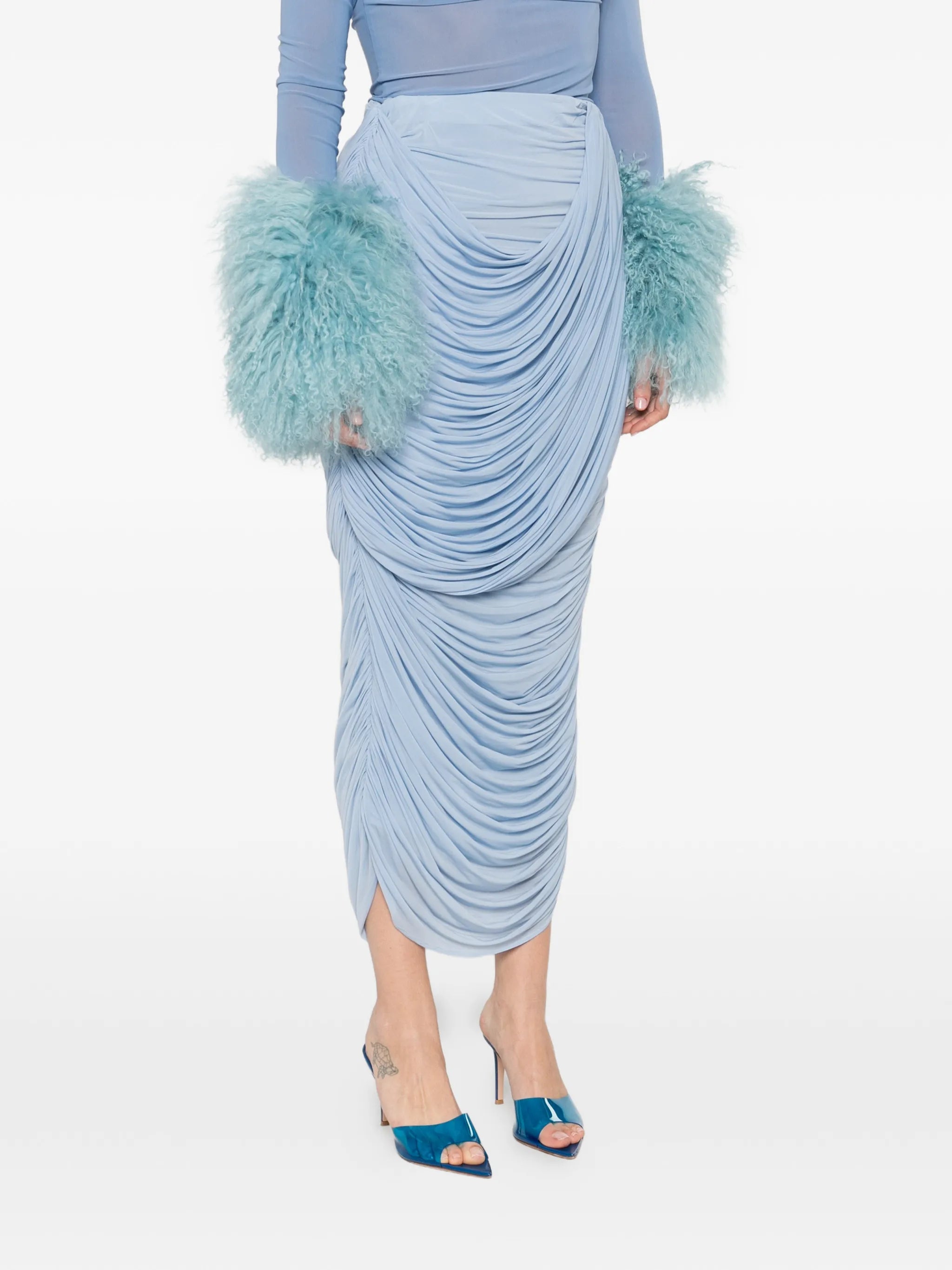 Magda Butrym Magda Butrym Draped Midi Skirt, view 2