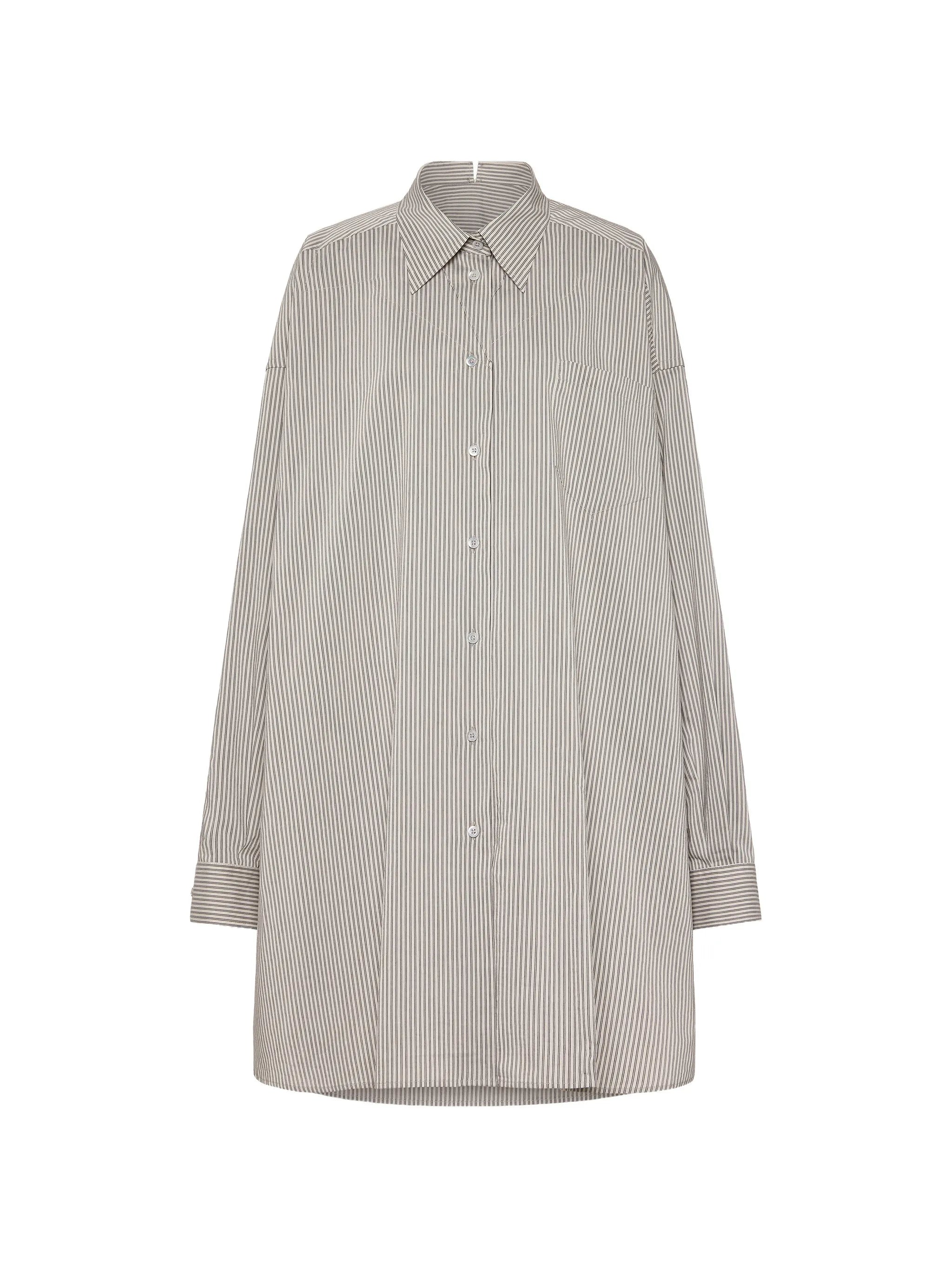 Maison Margiela Maison Margiela Fold Collar Pinstriped Shirt