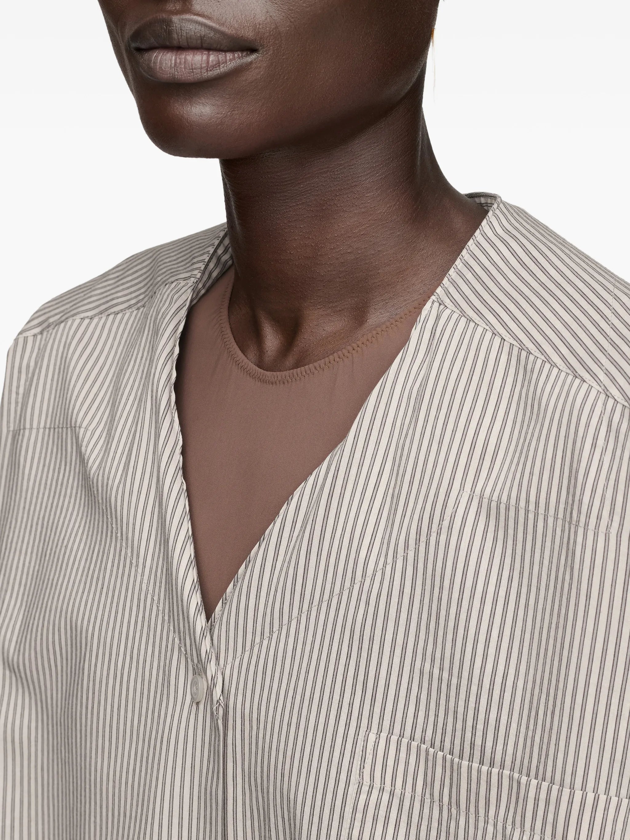 Maison Margiela Maison Margiela Fold Collar Pinstriped Shirt, view 2