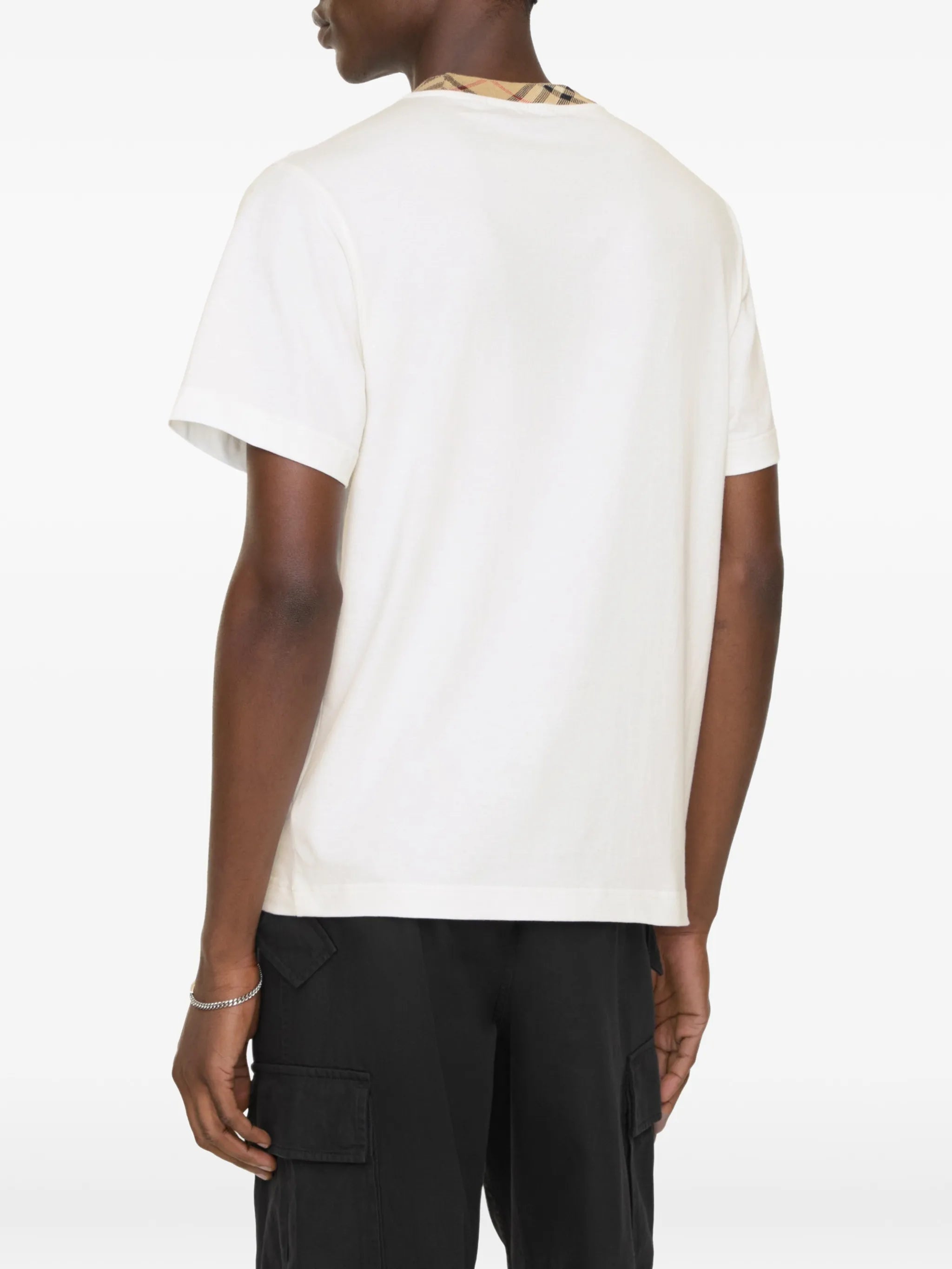 Burberry Burberry Check Trim Cotton T-shirt, view 2