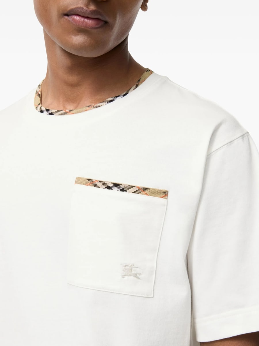 Burberry Burberry Check-trim Cotton T-shirt, view 2
