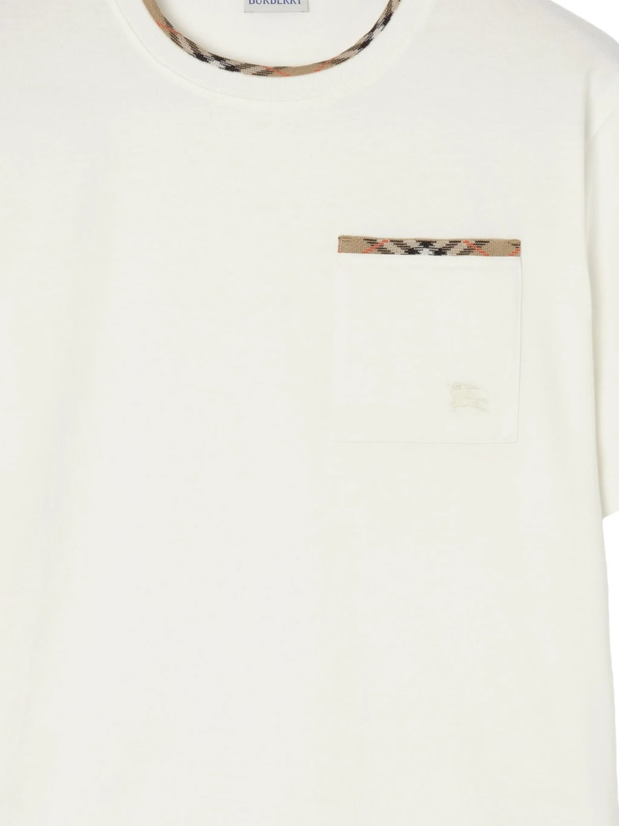 Burberry Burberry Check-trim Cotton T-shirt, view 4