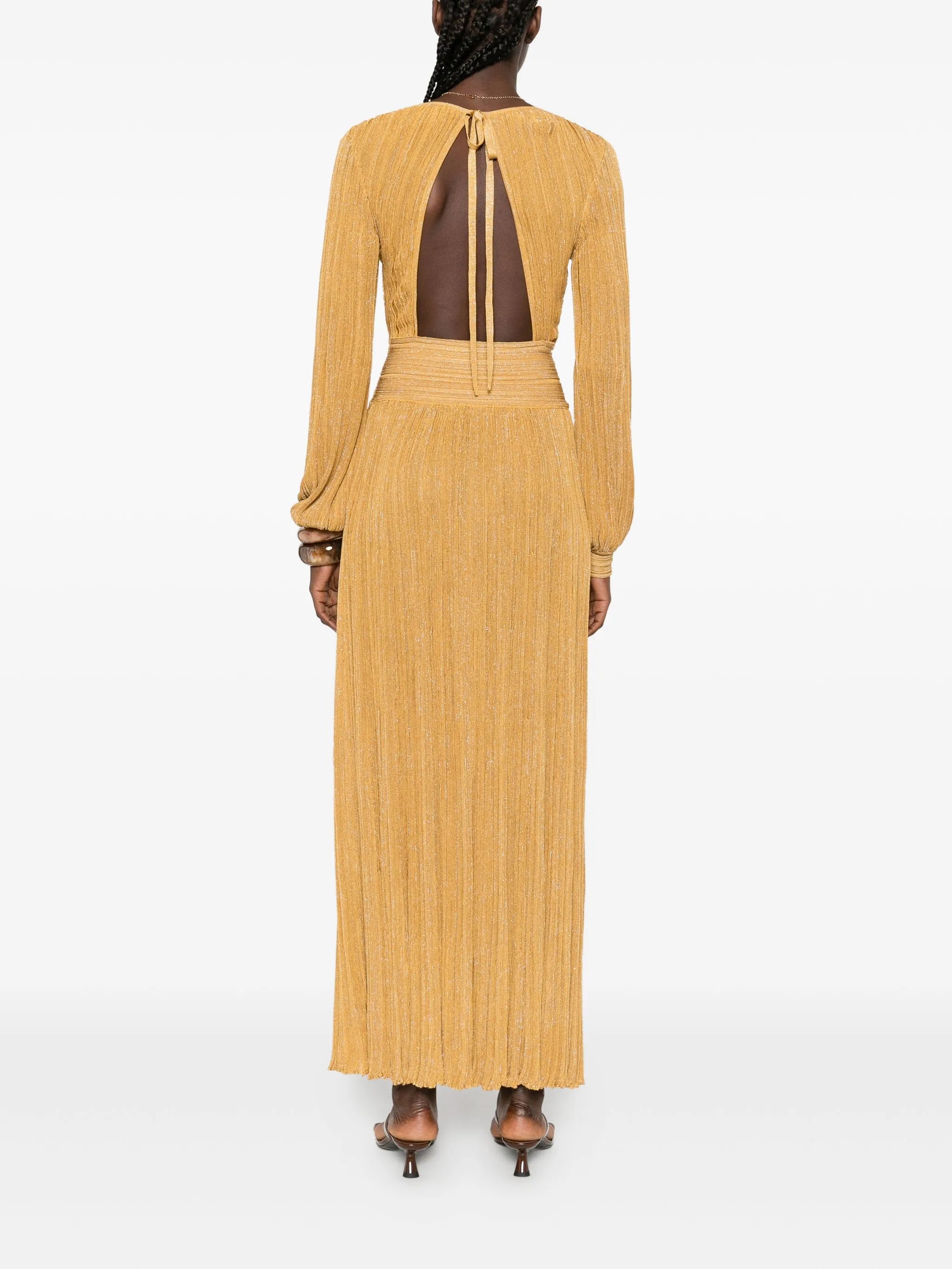 Antonino Valenti Antonino Valenti Pleated V-neck Maxi Dress, view 2