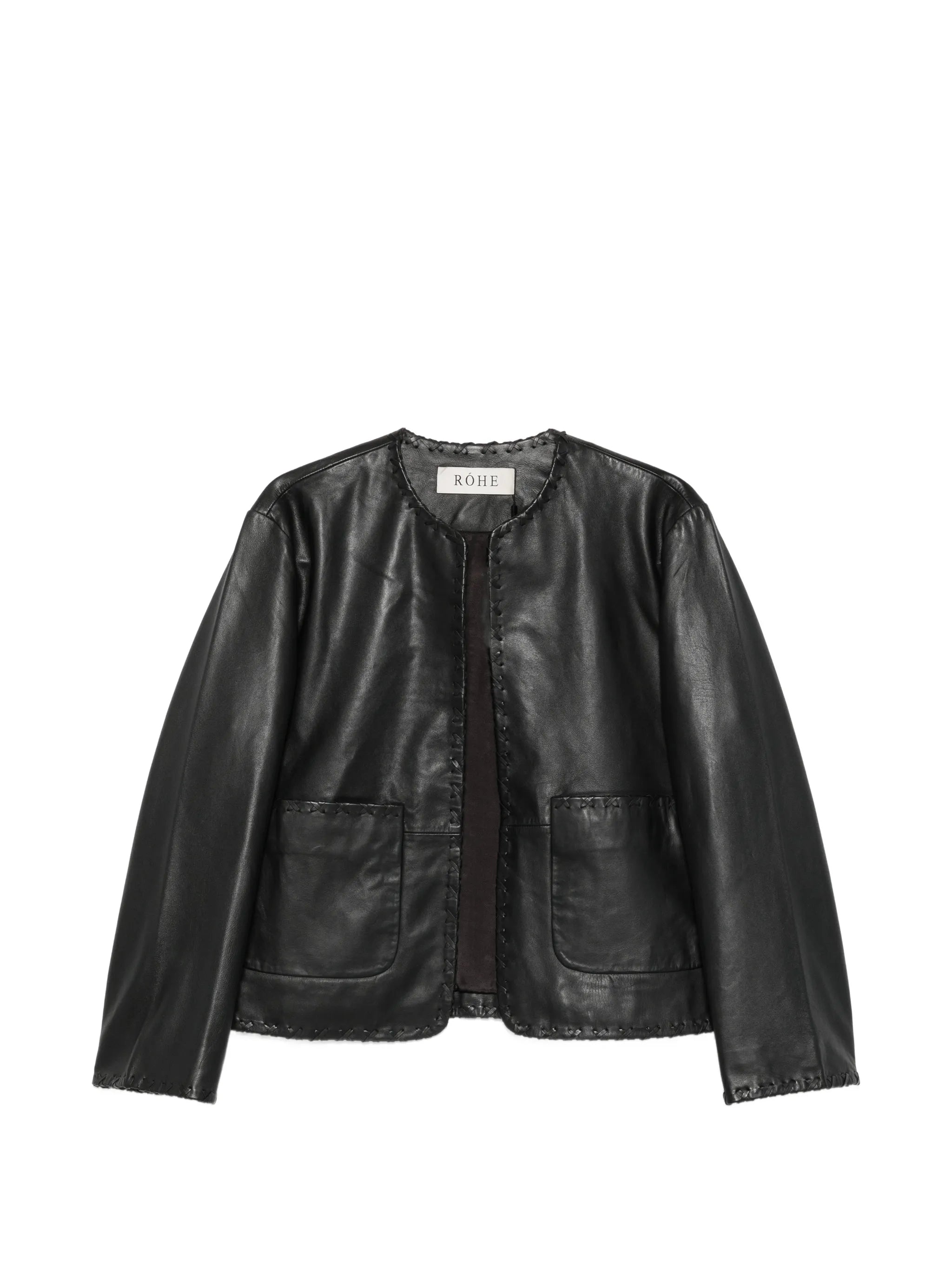 Rohe Rohe Whipstitch-trim Collarless Jacket