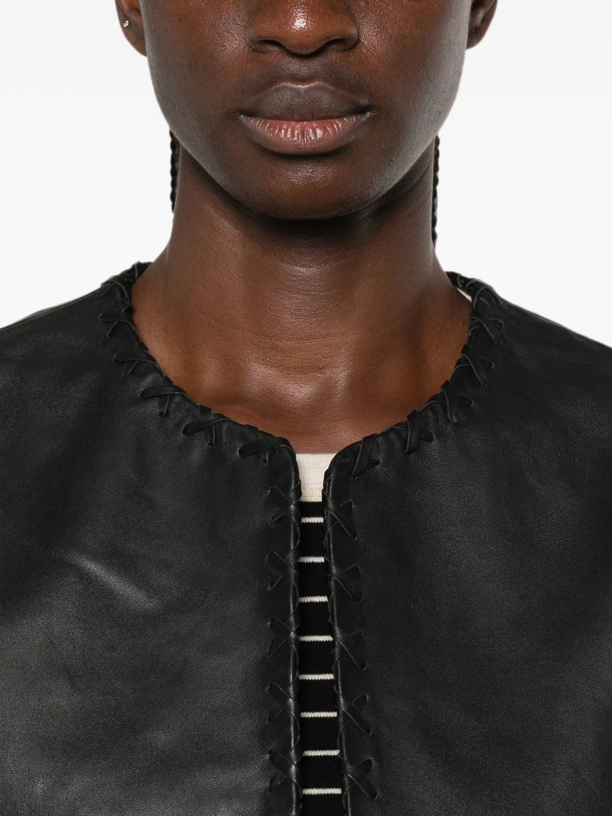 Rohe Rohe Whipstitch-trim Collarless Jacket, view 2