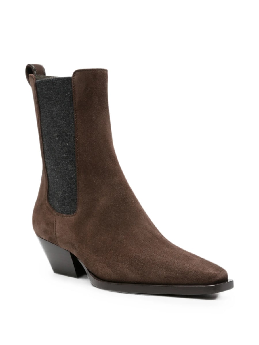 Brunello Cucinelli Brunello Cucinelli Suede Elasticated Ankle Boots, view 2