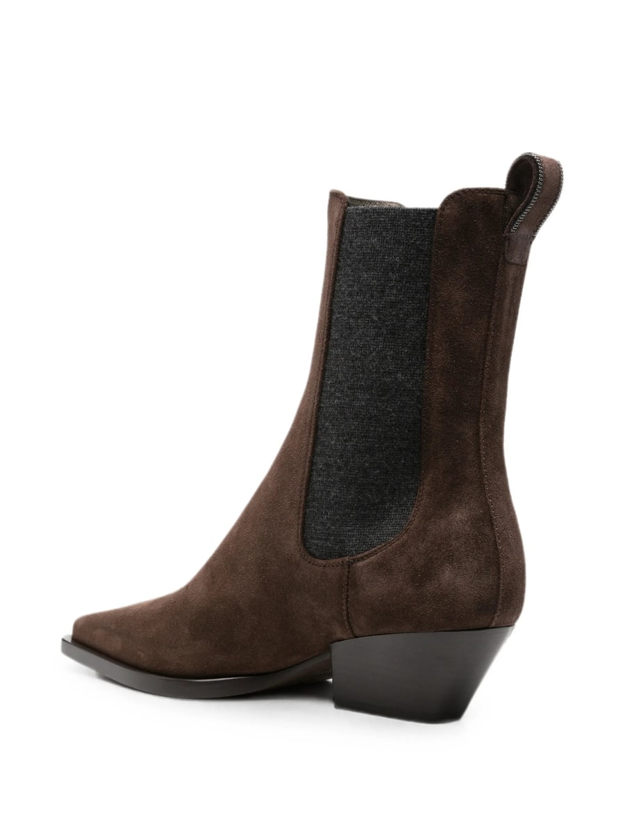 Brunello Cucinelli Brunello Cucinelli Suede Elasticated Ankle Boots, view 4