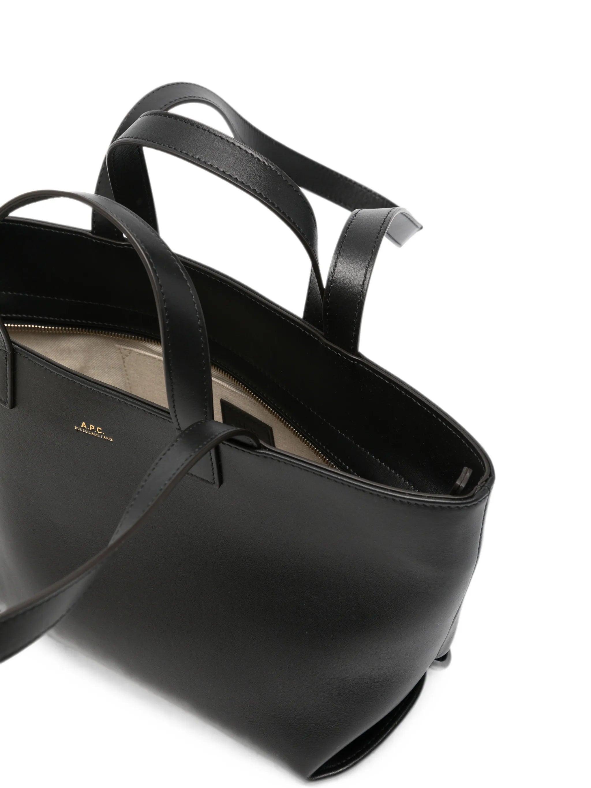A.P.C. A.p.c. Logo-print Leather Tote Bag, view 2