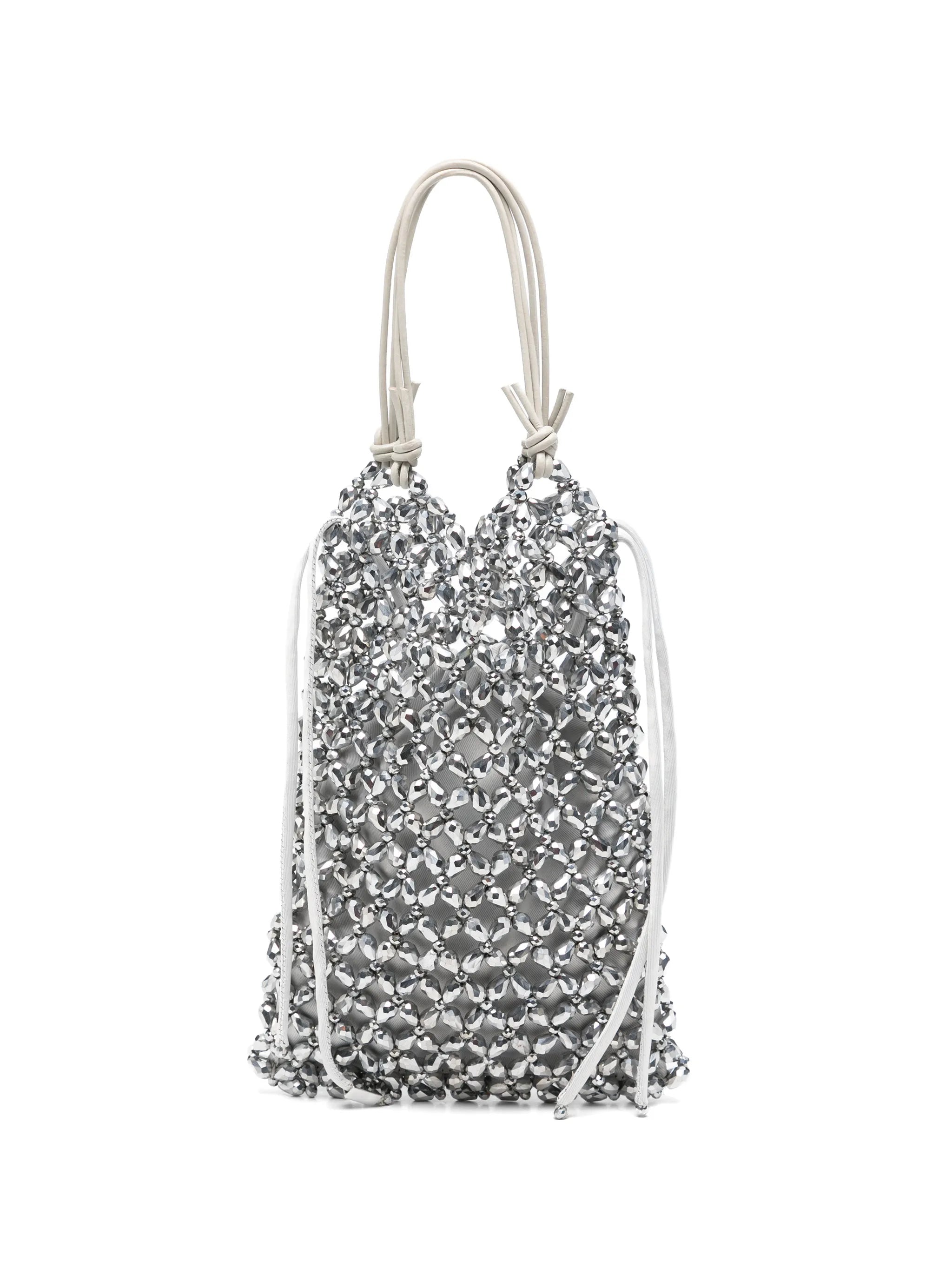 Staud Staud Karla Beaded-mesh Drawstring Tote Bag