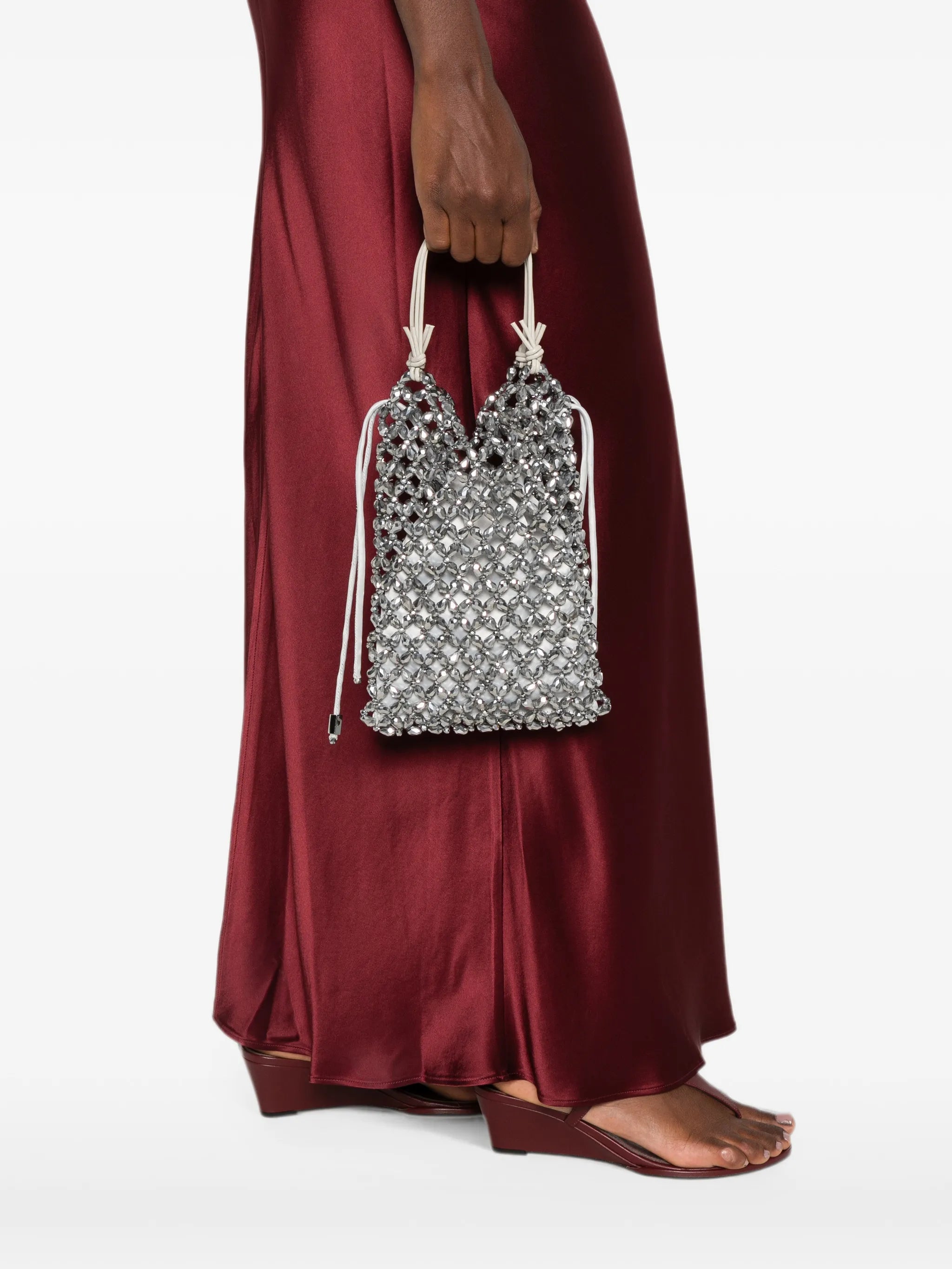 Staud Staud Karla Beaded-mesh Drawstring Tote Bag, view 2