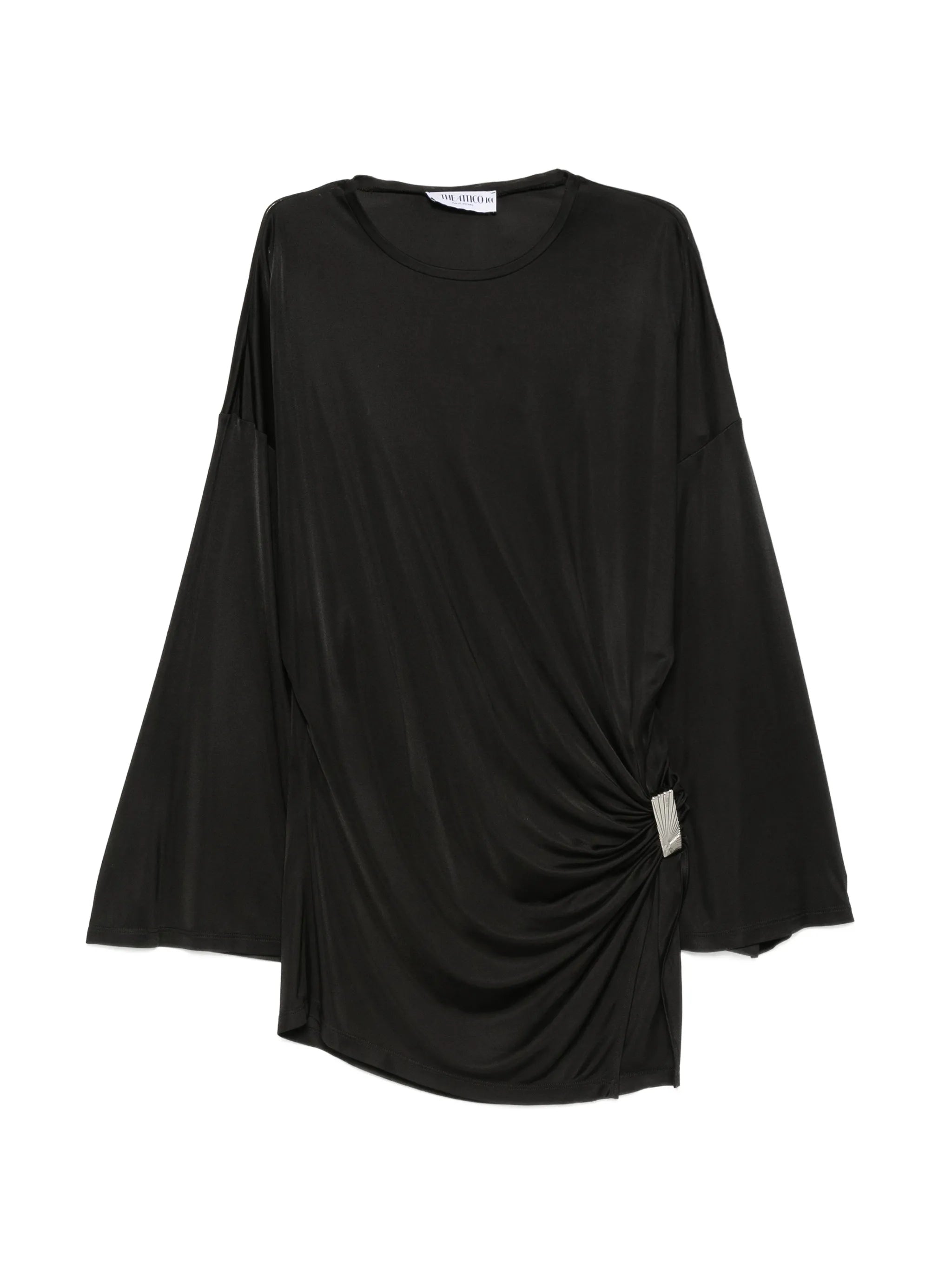 The Attico The Attico Draped-detail Long-sleeve Mini Dress