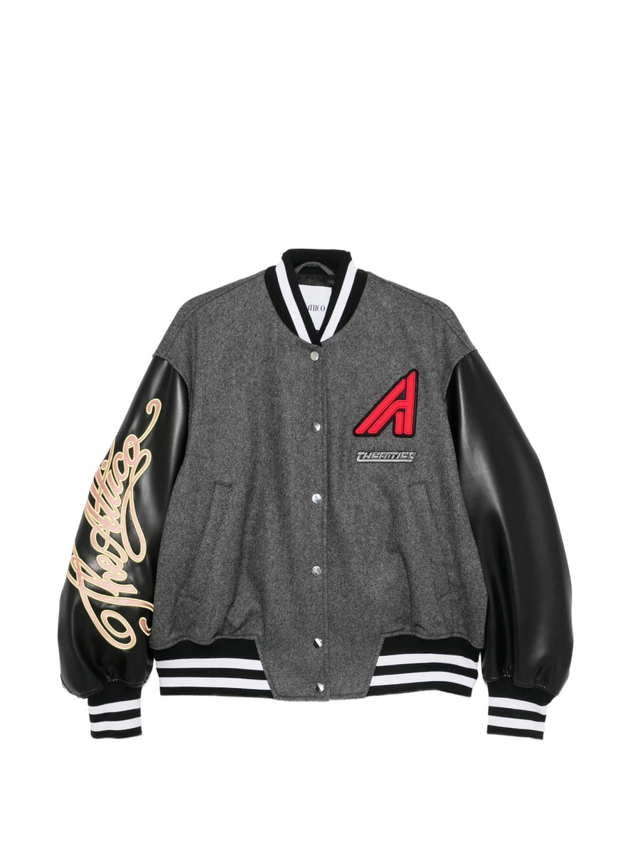 The Attico The Attico Logo-patch Panelled Bomber Jacket