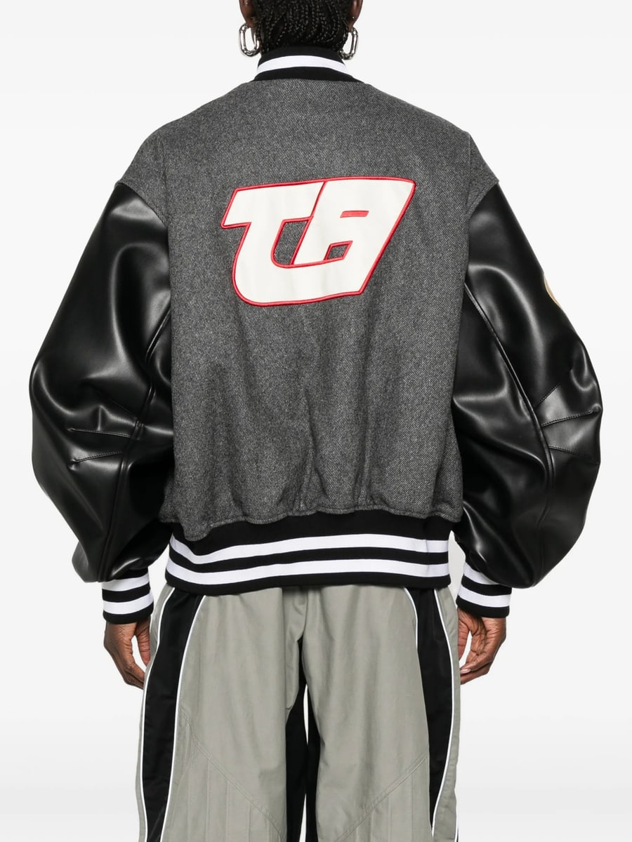 The Attico The Attico Logo-patch Panelled Bomber Jacket, view 2