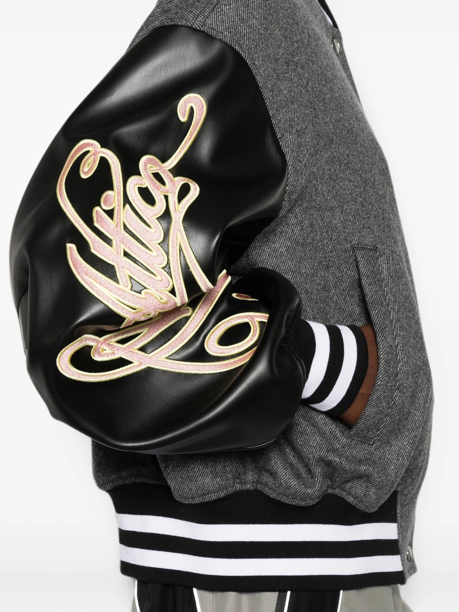 The Attico The Attico Logo-patch Panelled Bomber Jacket, view 3
