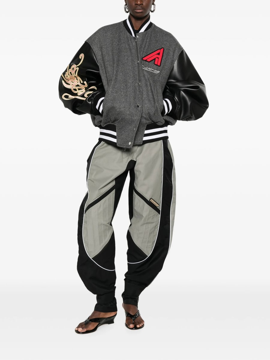 The Attico The Attico Logo-patch Panelled Bomber Jacket, view 4
