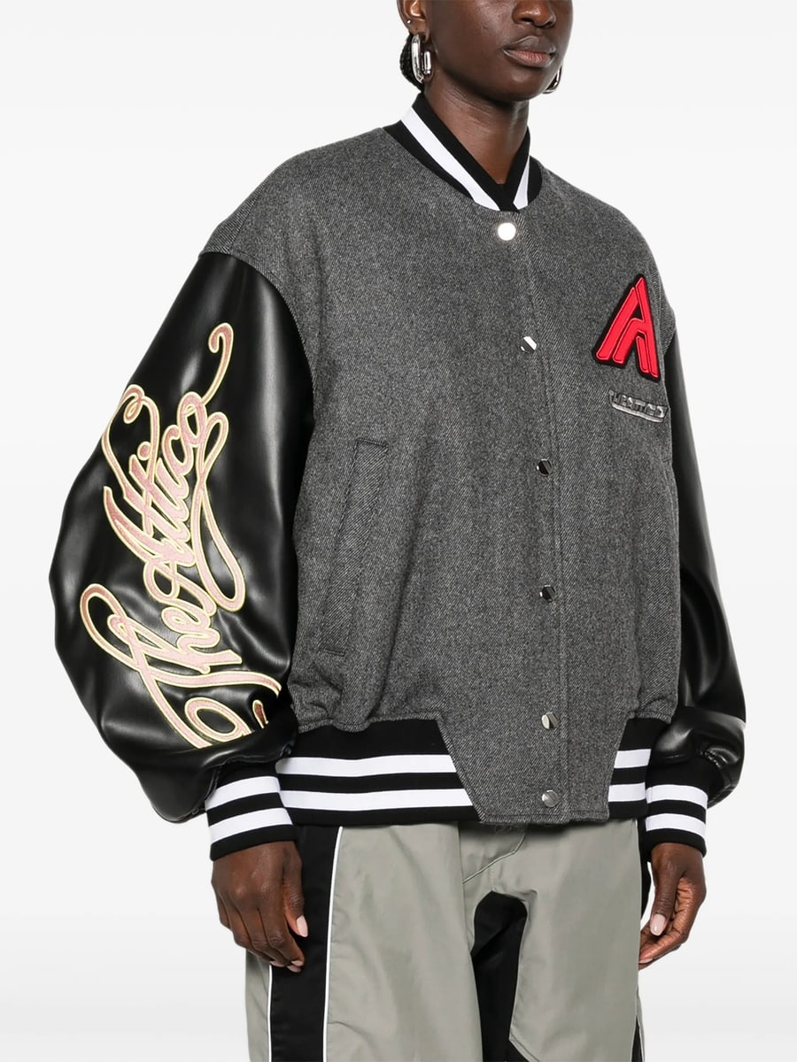The Attico The Attico Logo-patch Panelled Bomber Jacket, view 5