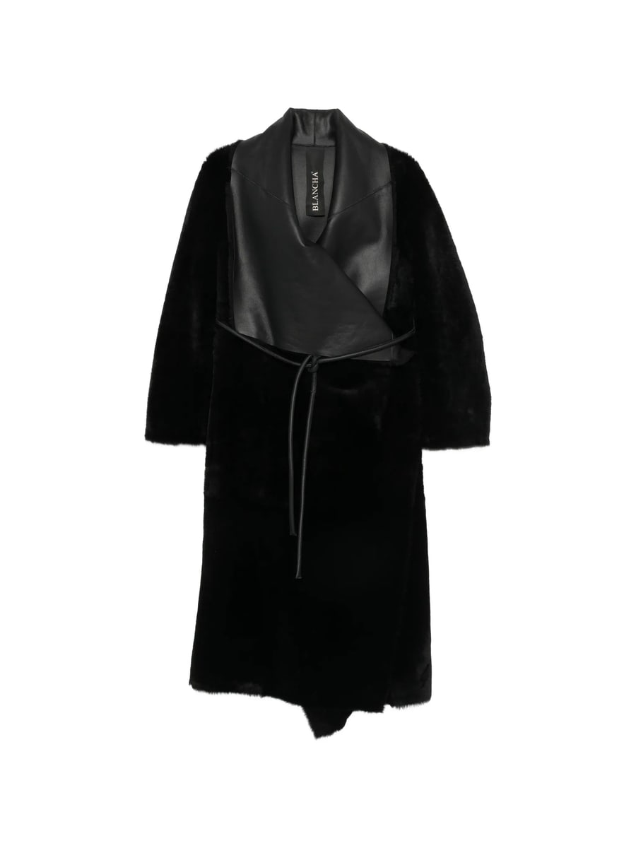 Blancha Blancha Leather-panelled Shearling Coat