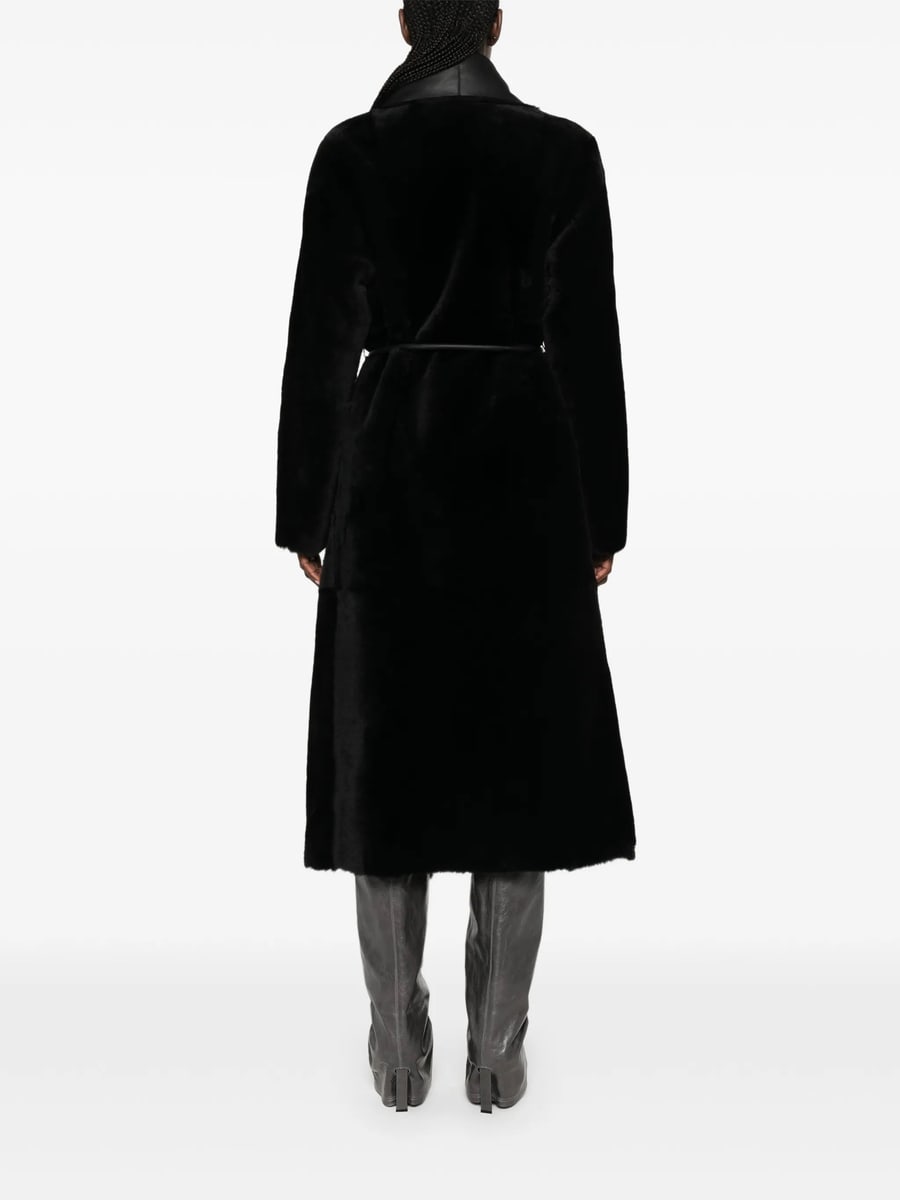 Blancha Blancha Leather-panelled Shearling Coat, view 3